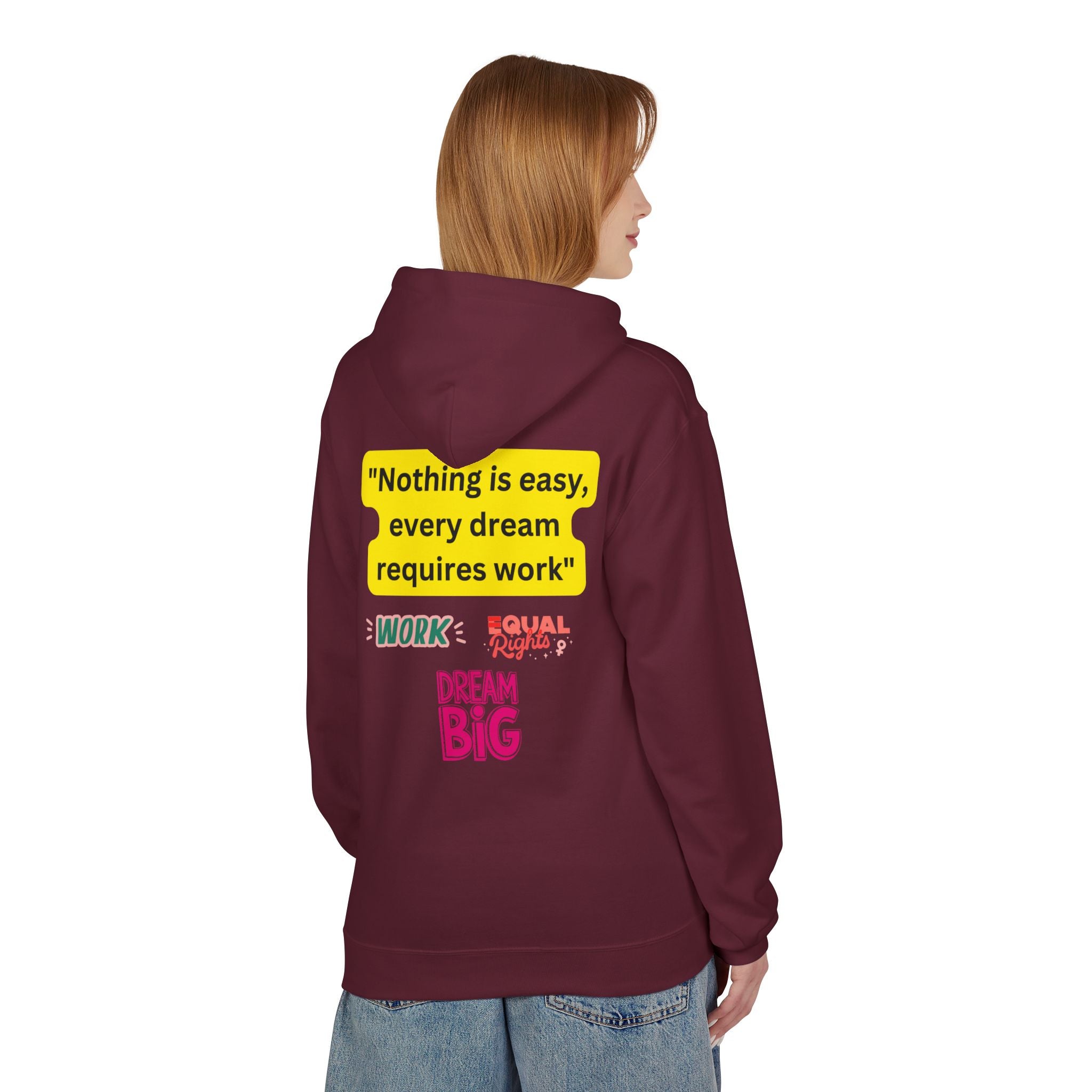 Nothing Is Easy Hoodie — Motivational Dream Big Work Quote Pullover