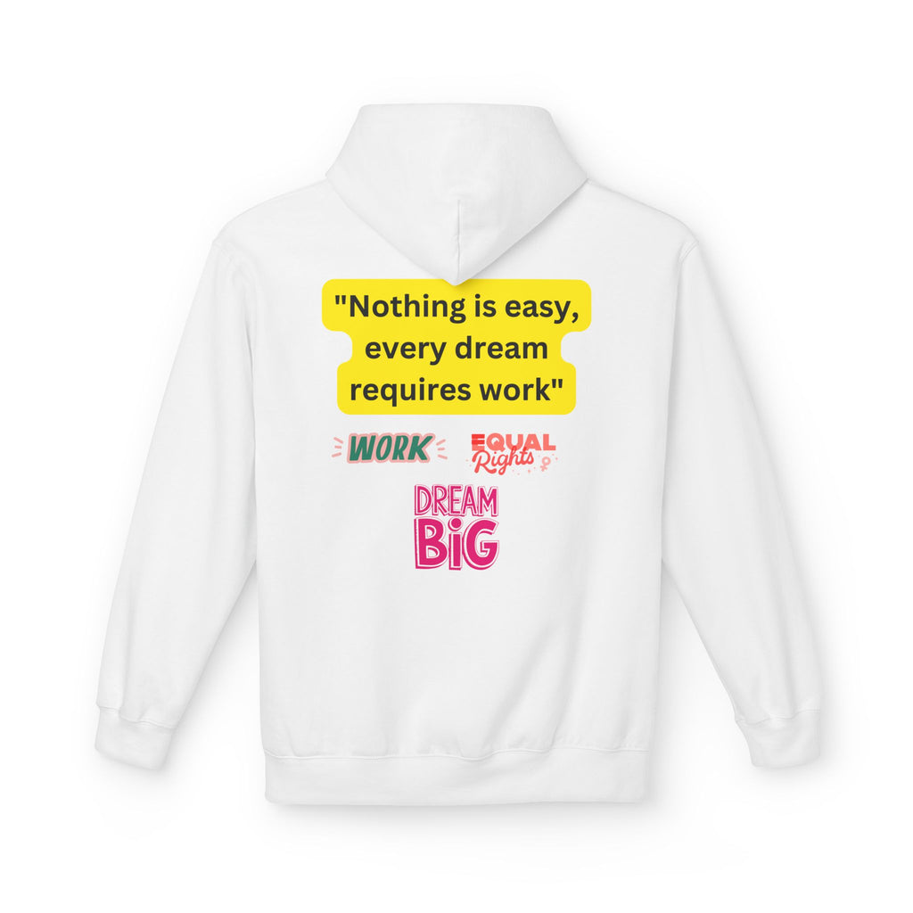 Nothing Is Easy Hoodie — Motivational Dream Big Work Quote Pullover