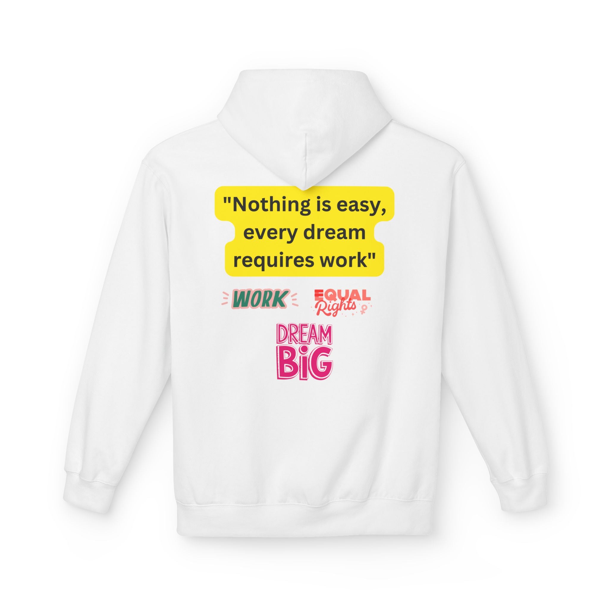 Nothing Is Easy Hoodie — Motivational Dream Big Work Quote Pullover