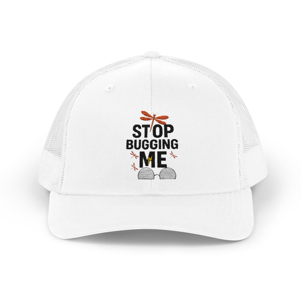 Funny Trucker Cap - Stop Bugging Me Hat, Gift for Him, Casual Style, Outdoor Fun, Adjustable Snapback Cap