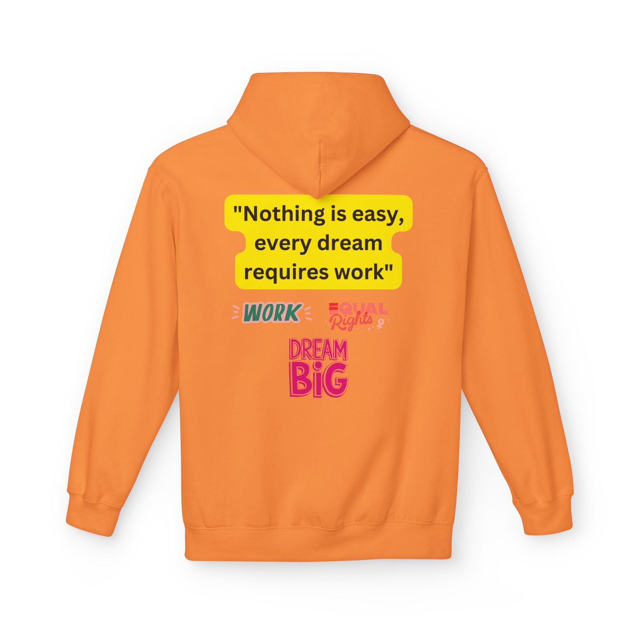 Nothing Is Easy Hoodie — Motivational Dream Big Work Quote Pullover