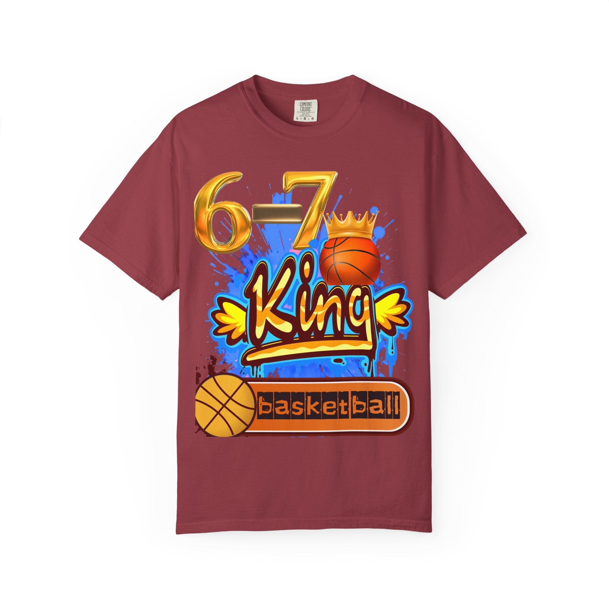 6-7 King Basketball Street Royal DesignBasketball King T-shirt - 6'7" Unisex Garment-Dyed Tee