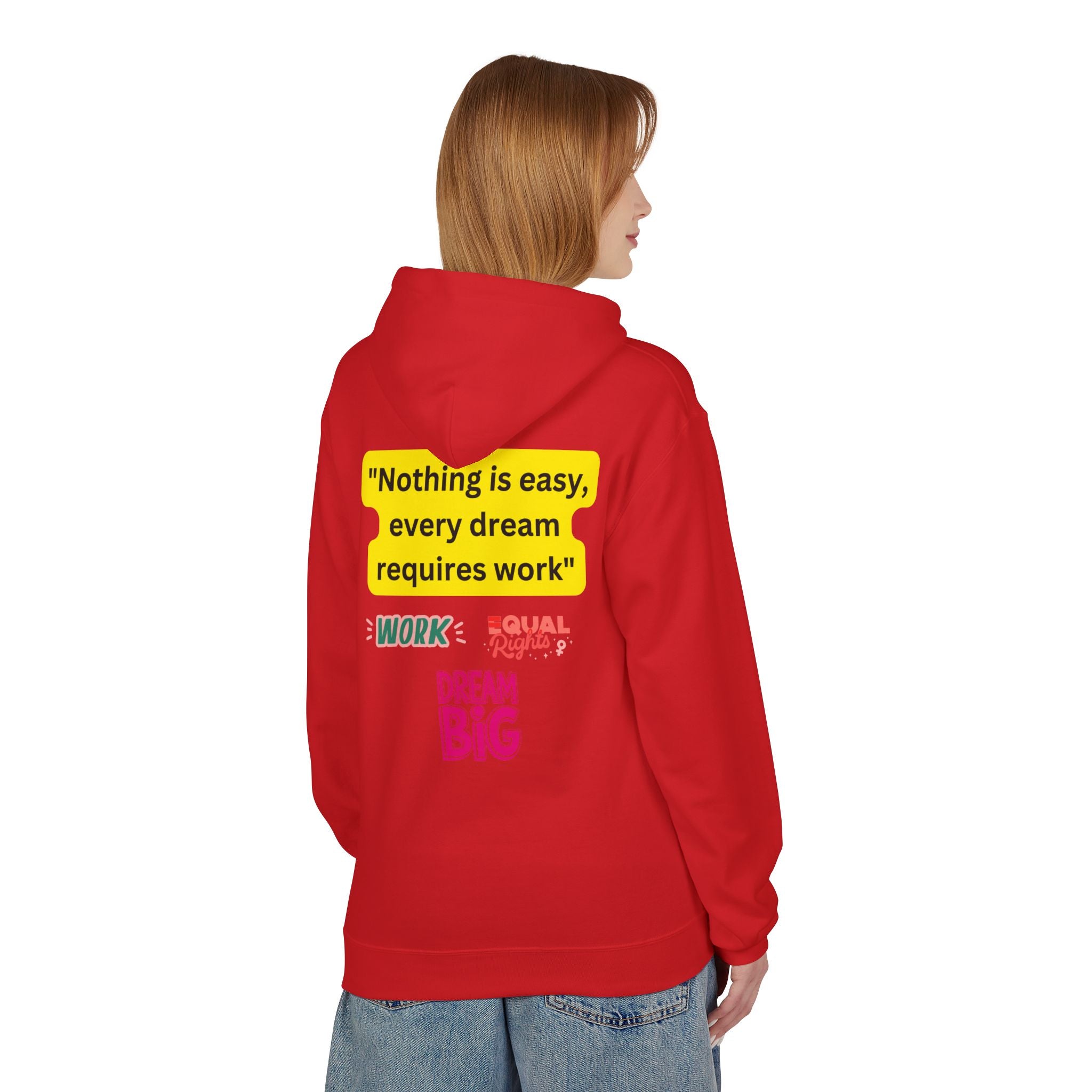 Nothing Is Easy Hoodie — Motivational Dream Big Work Quote Pullover