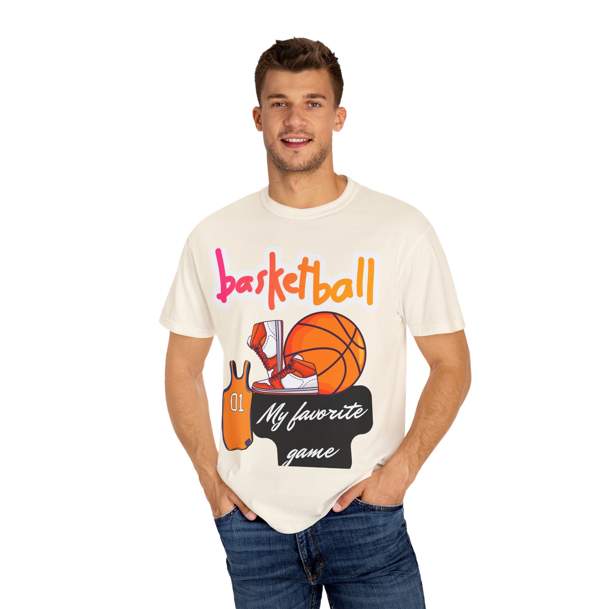 Basketball-Themed Unisex T-Shirt, My Favorite Game, Sporty Tee, Gift for Athletes, Casual Wear, Basketball Fan Apparel