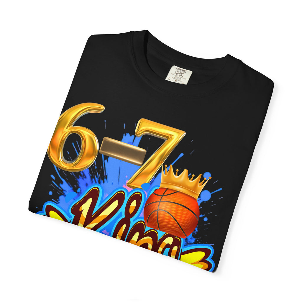 6-7 King Basketball Street Royal DesignBasketball King T-shirt - 6'7" Unisex Garment-Dyed Tee