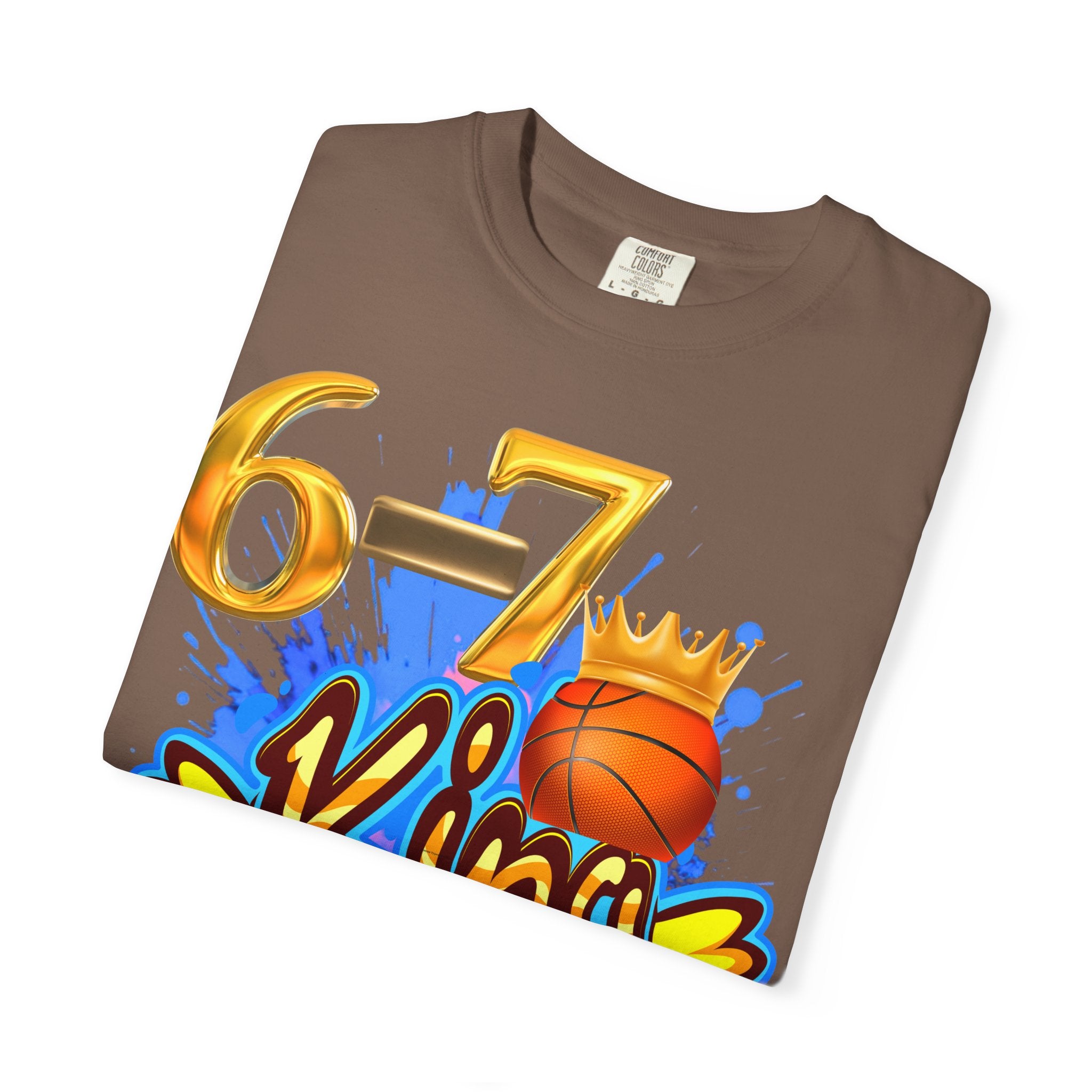 6-7 King Basketball Street Royal DesignBasketball King T-shirt - 6'7" Unisex Garment-Dyed Tee
