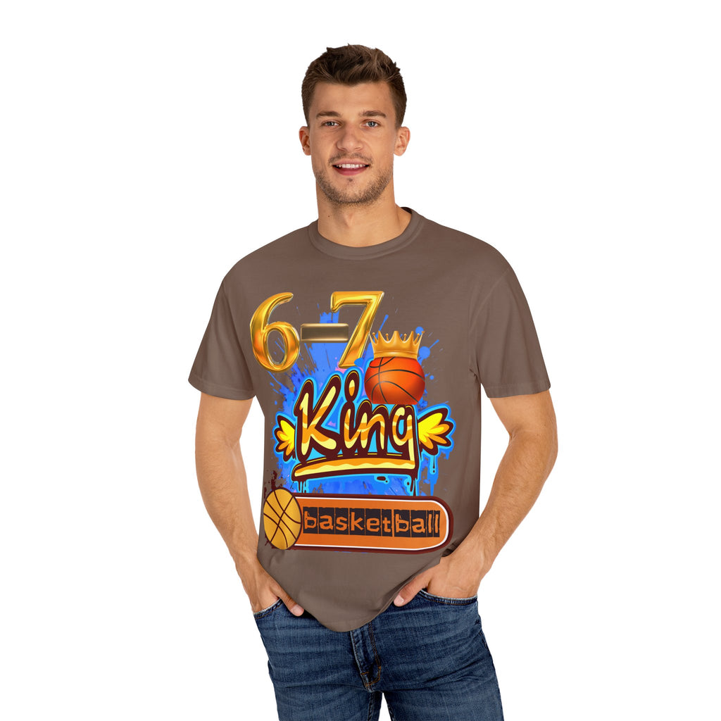 6-7 King Basketball Street Royal DesignBasketball King T-shirt - 6'7" Unisex Garment-Dyed Tee