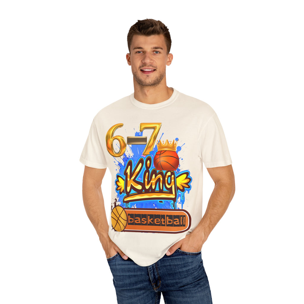 6-7 King Basketball Street Royal DesignBasketball King T-shirt - 6'7" Unisex Garment-Dyed Tee