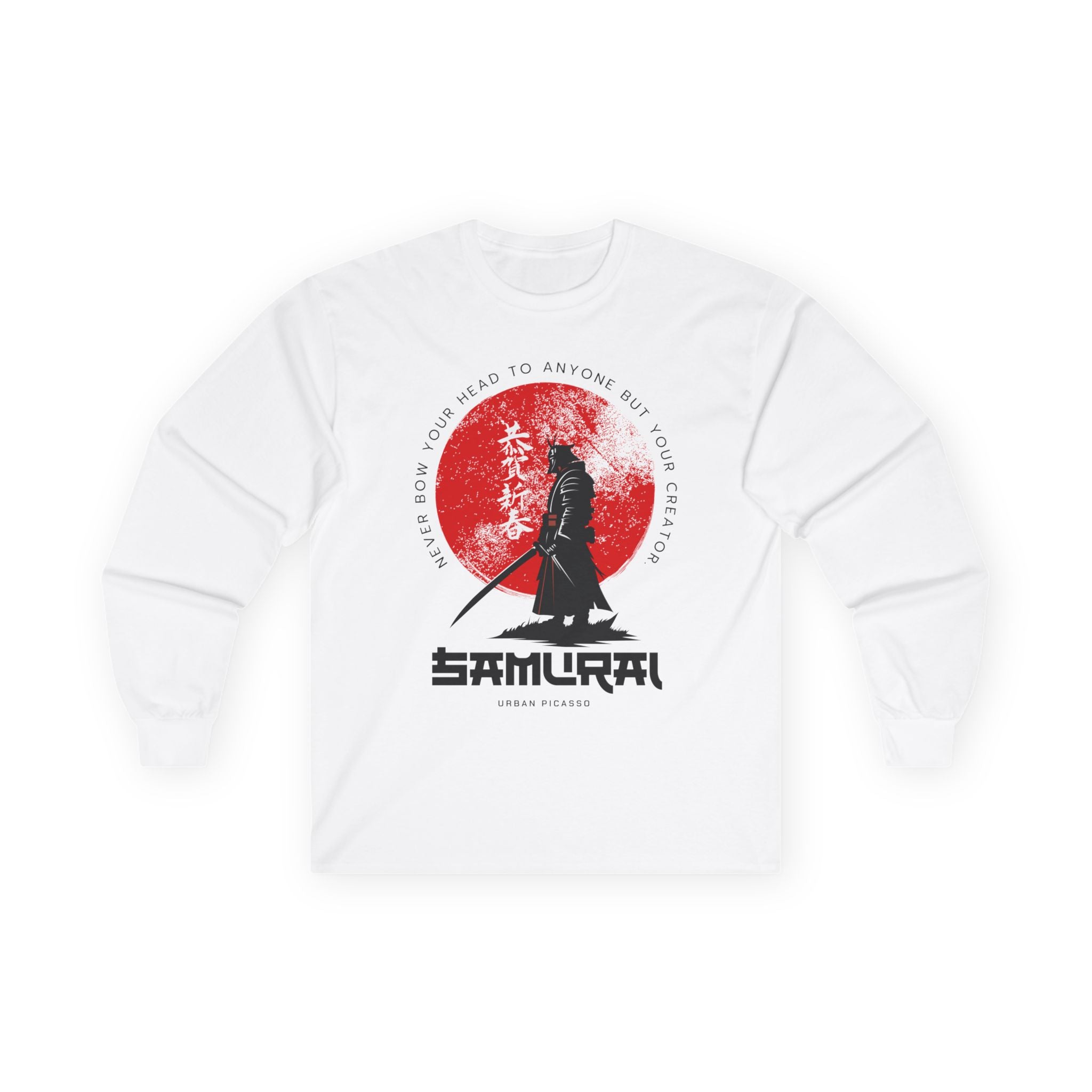 SAMURAI Warrior Long Sleeve Tee, Unisex Graphic Shirt, Ninja Apparel, Gift for Anime Lovers, Martial Arts Clothing