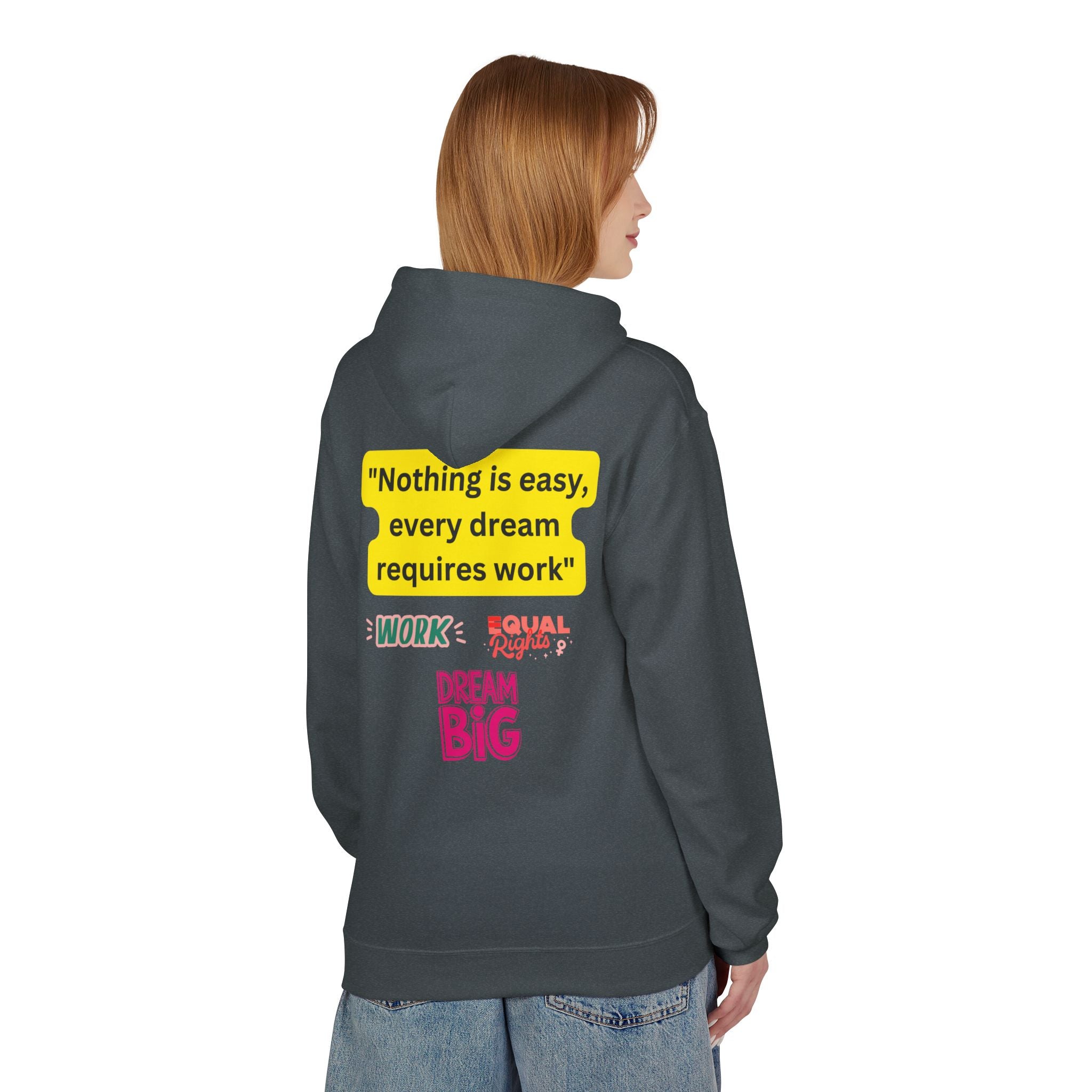 Nothing Is Easy Hoodie — Motivational Dream Big Work Quote Pullover