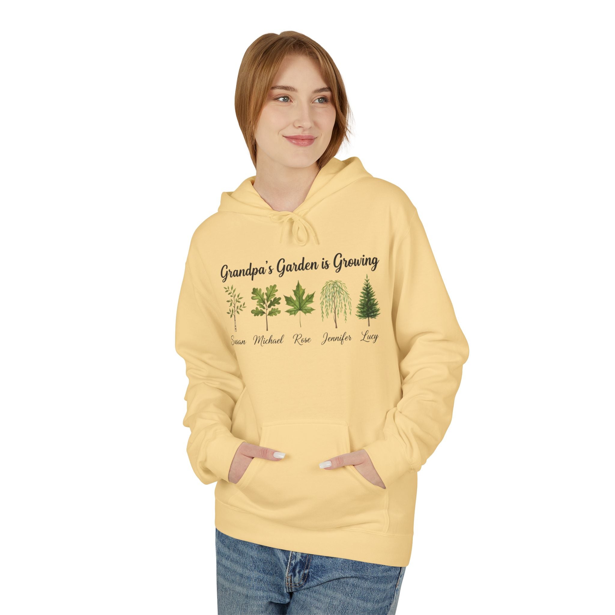 Best Grandpa's Garden Is Growing Hoodie — Personalized Family Tree Plant Names