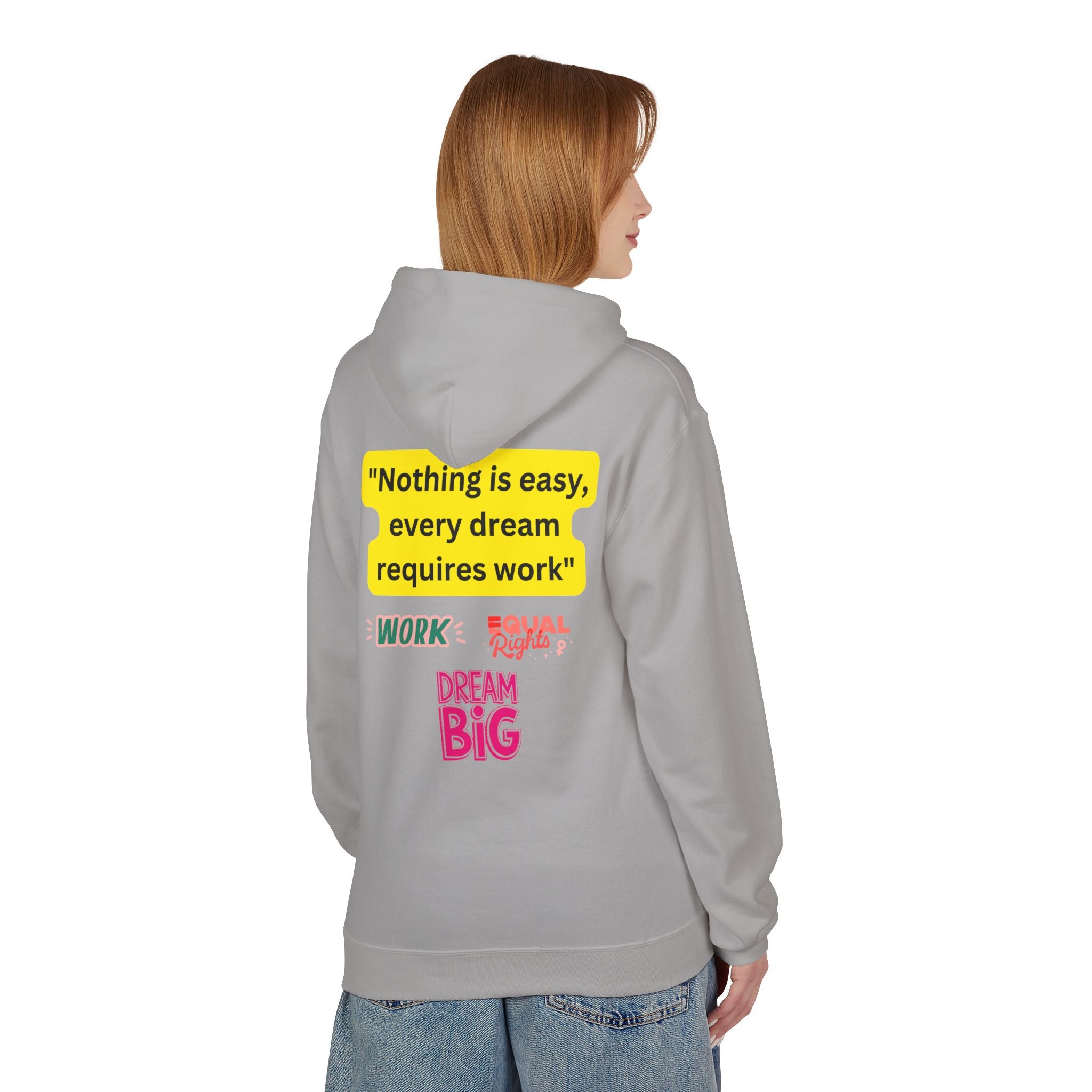 Nothing Is Easy Hoodie — Motivational Dream Big Work Quote Pullover