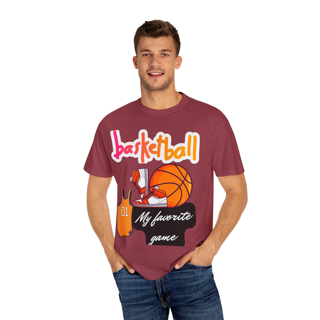 Basketball-Themed Unisex T-Shirt, My Favorite Game, Sporty Tee, Gift for Athletes, Casual Wear, Basketball Fan Apparel