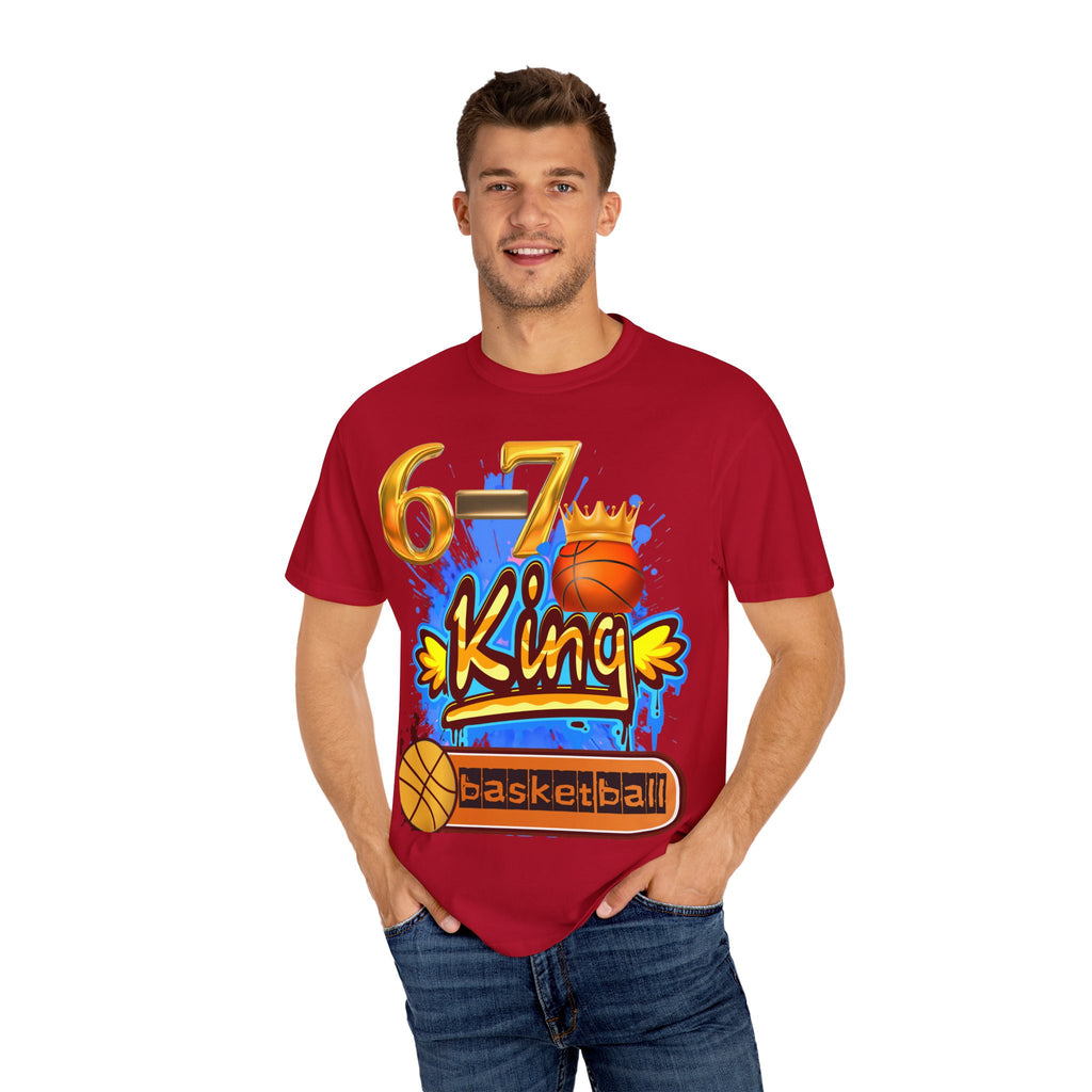 6-7 King Basketball Street Royal DesignBasketball King T-shirt - 6'7" Unisex Garment-Dyed Tee