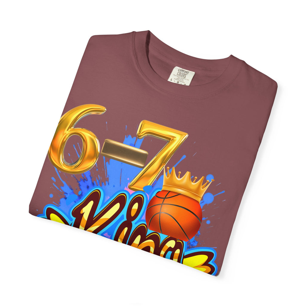 6-7 King Basketball Street Royal DesignBasketball King T-shirt - 6'7" Unisex Garment-Dyed Tee