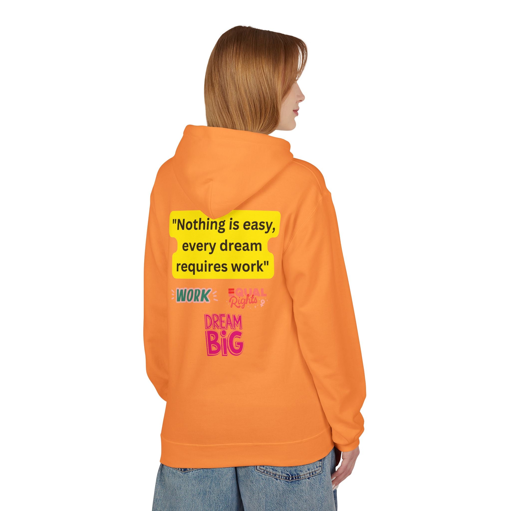 Nothing Is Easy Hoodie — Motivational Dream Big Work Quote Pullover