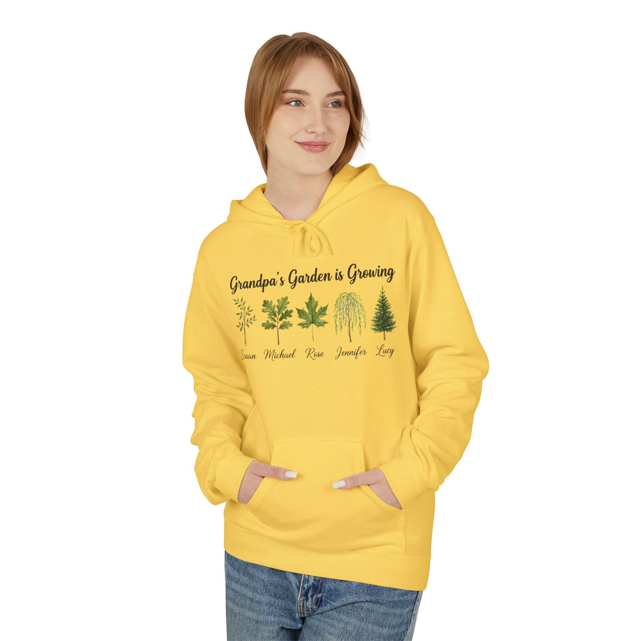 Best Grandpa's Garden Is Growing Hoodie — Personalized Family Tree Plant Names