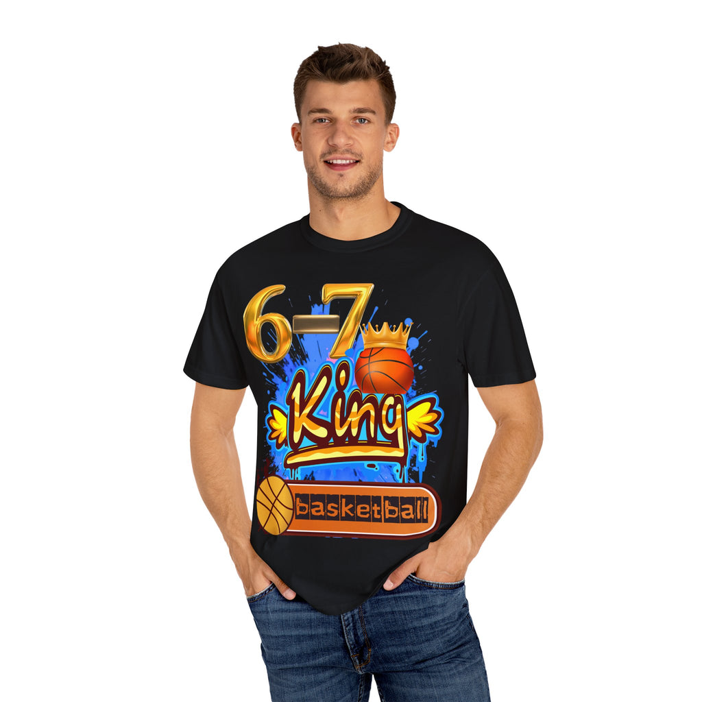 6-7 King Basketball Street Royal DesignBasketball King T-shirt - 6'7" Unisex Garment-Dyed Tee