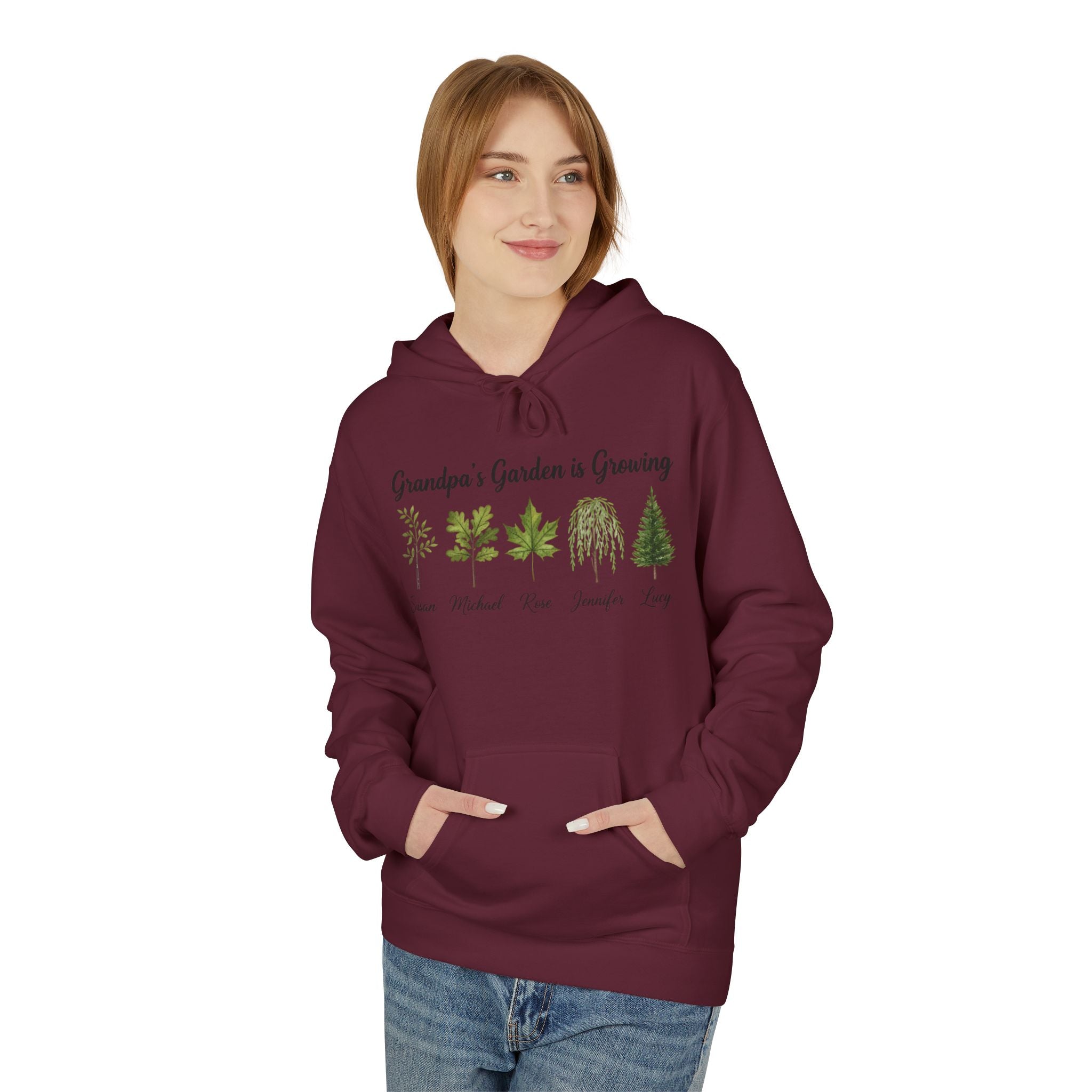 Best Grandpa's Garden Is Growing Hoodie — Personalized Family Tree Plant Names