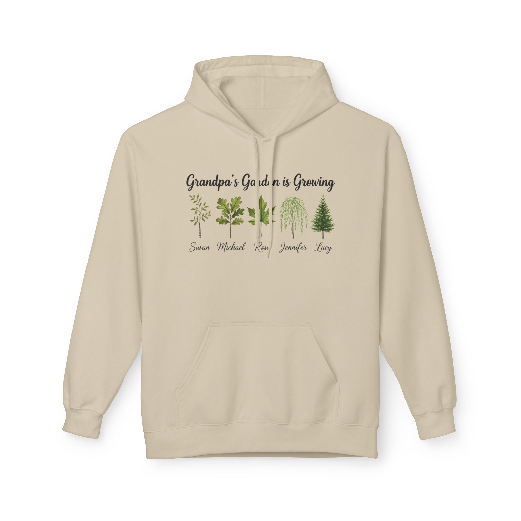 Best Grandpa's Garden Is Growing Hoodie — Personalized Family Tree Plant Names