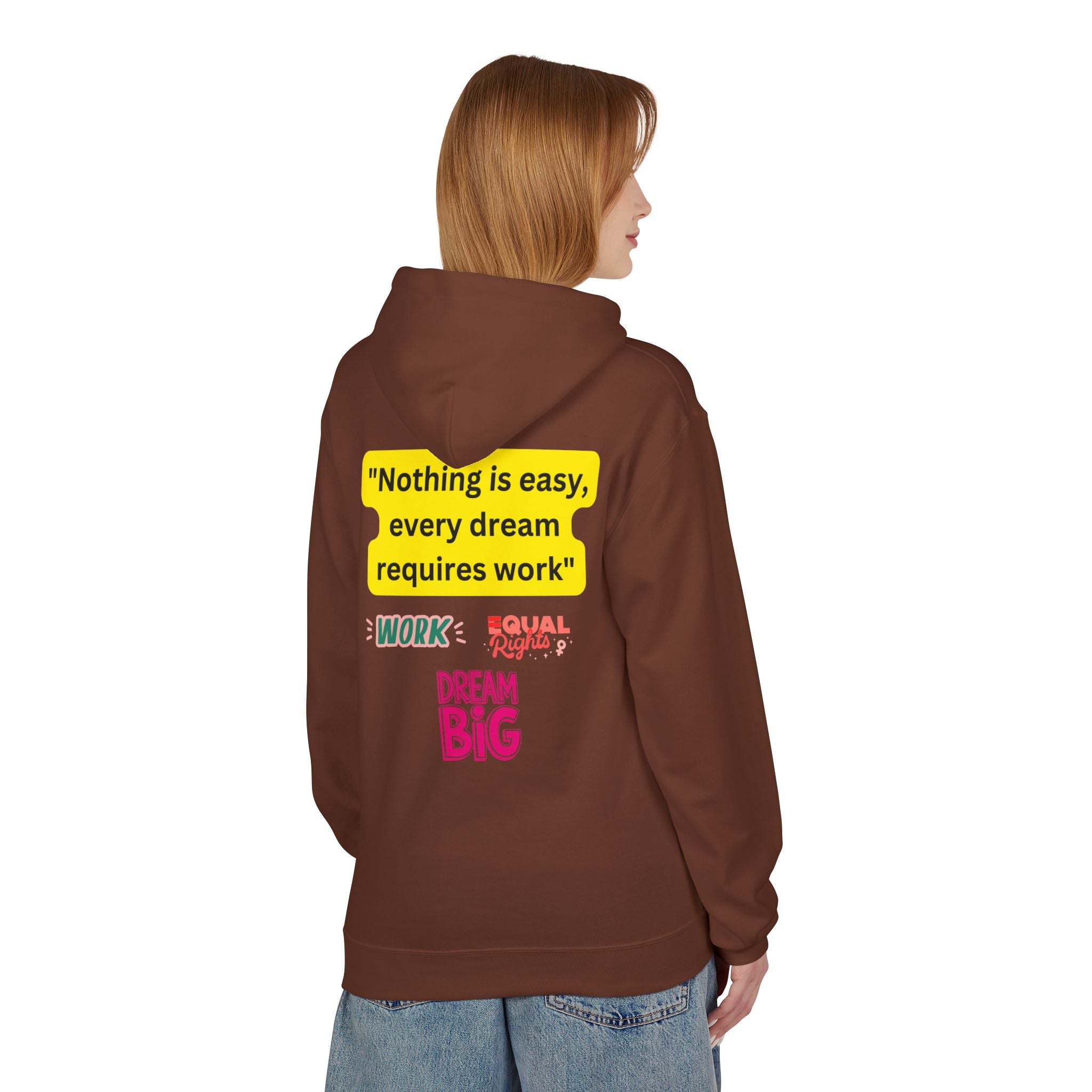 Nothing Is Easy Hoodie — Motivational Dream Big Work Quote Pullover