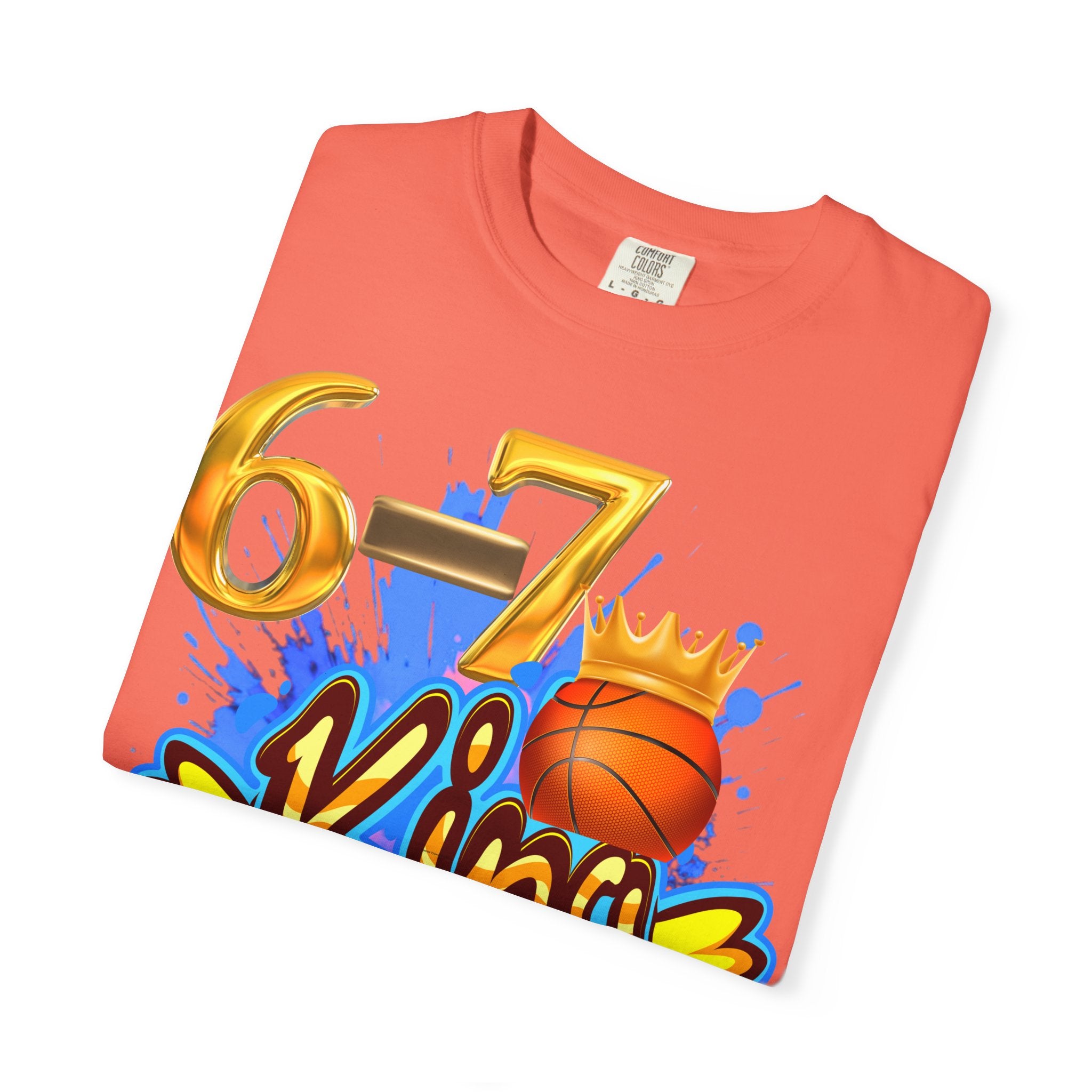 6-7 King Basketball Street Royal DesignBasketball King T-shirt - 6'7" Unisex Garment-Dyed Tee