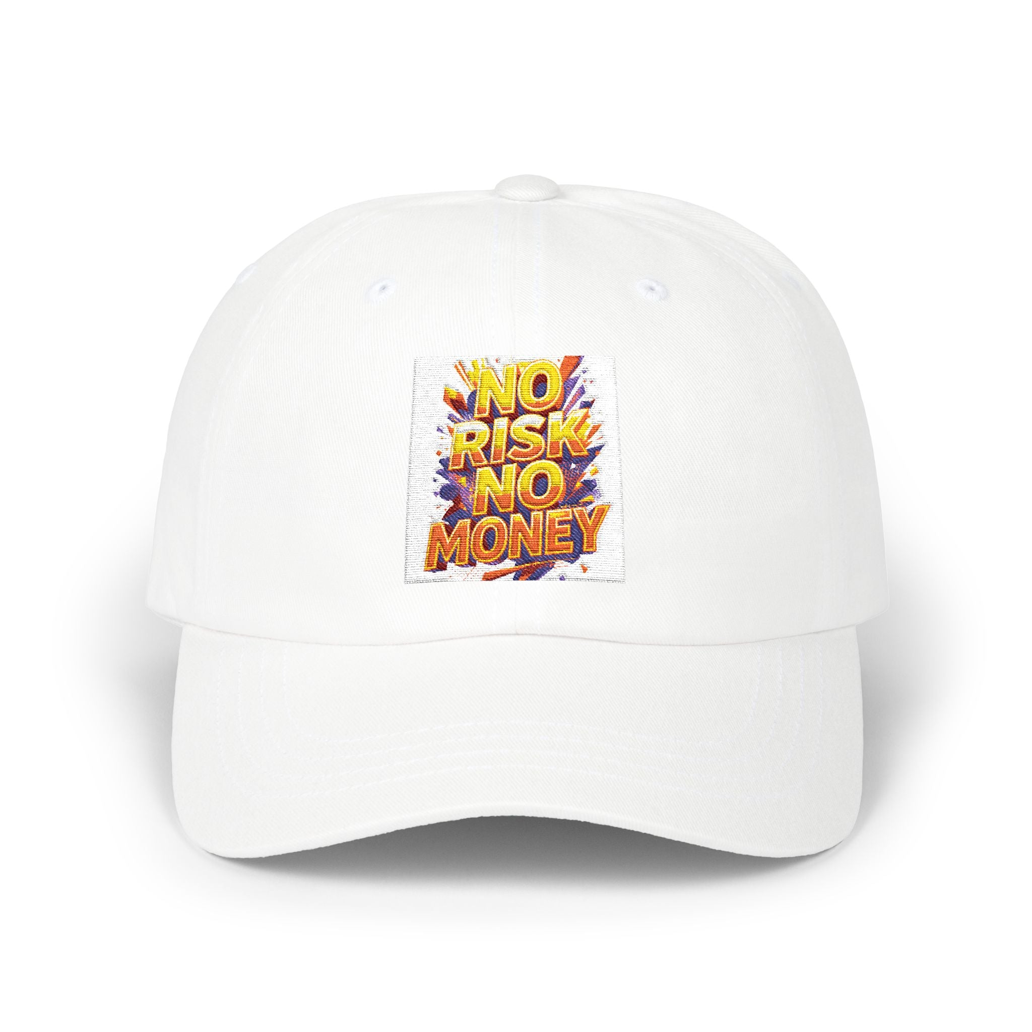 Dad Cap — "No Risk No Money" Bold Graphic Baseball Hat