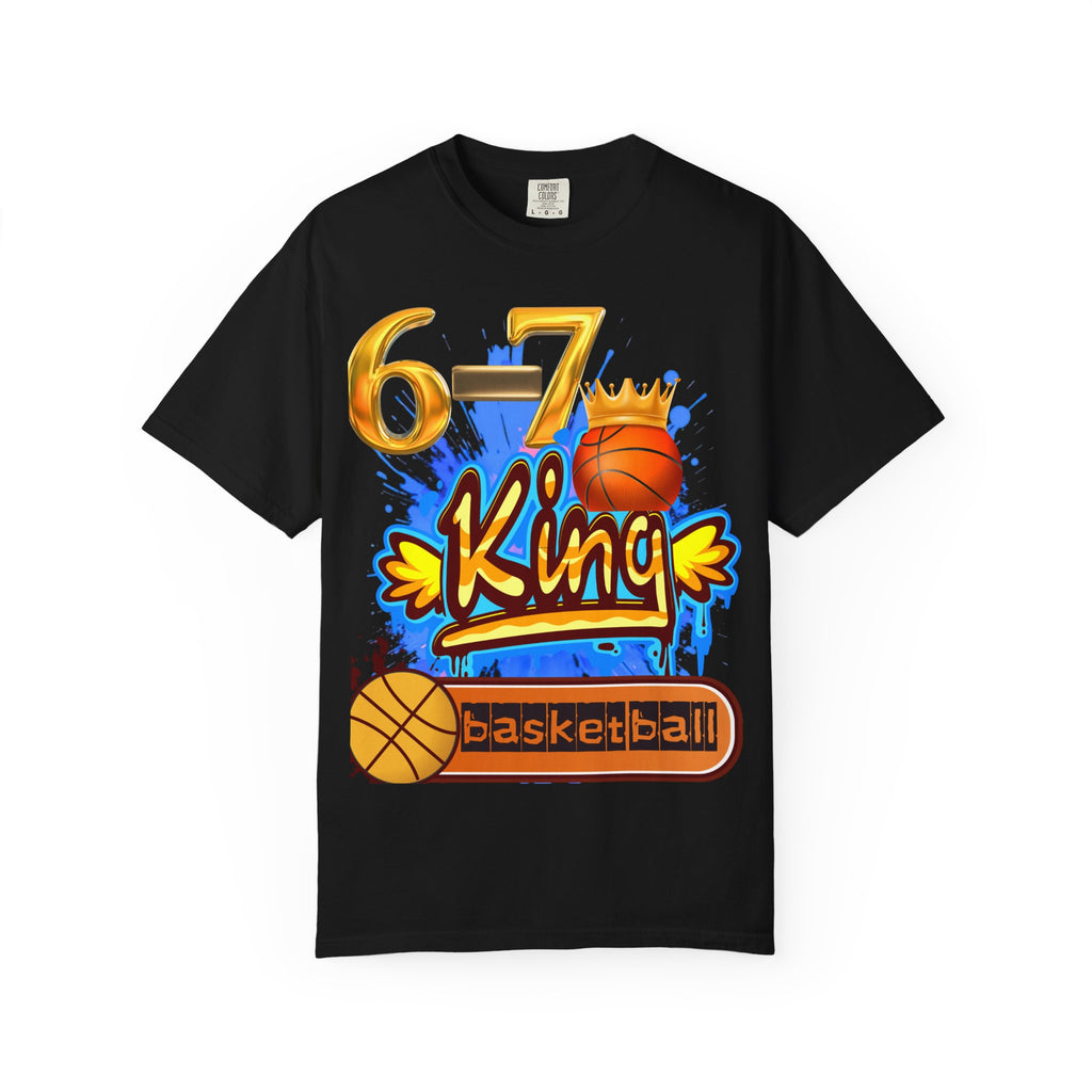 6-7 King Basketball Street Royal DesignBasketball King T-shirt - 6'7" Unisex Garment-Dyed Tee