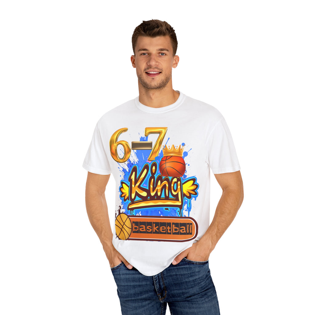 6-7 King Basketball Street Royal DesignBasketball King T-shirt - 6'7" Unisex Garment-Dyed Tee