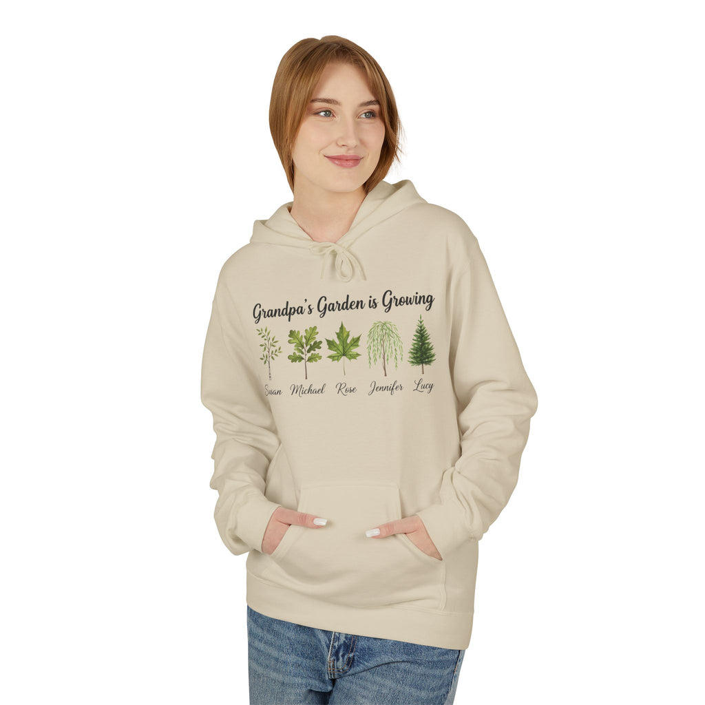 Best Grandpa's Garden Is Growing Hoodie — Personalized Family Tree Plant Names