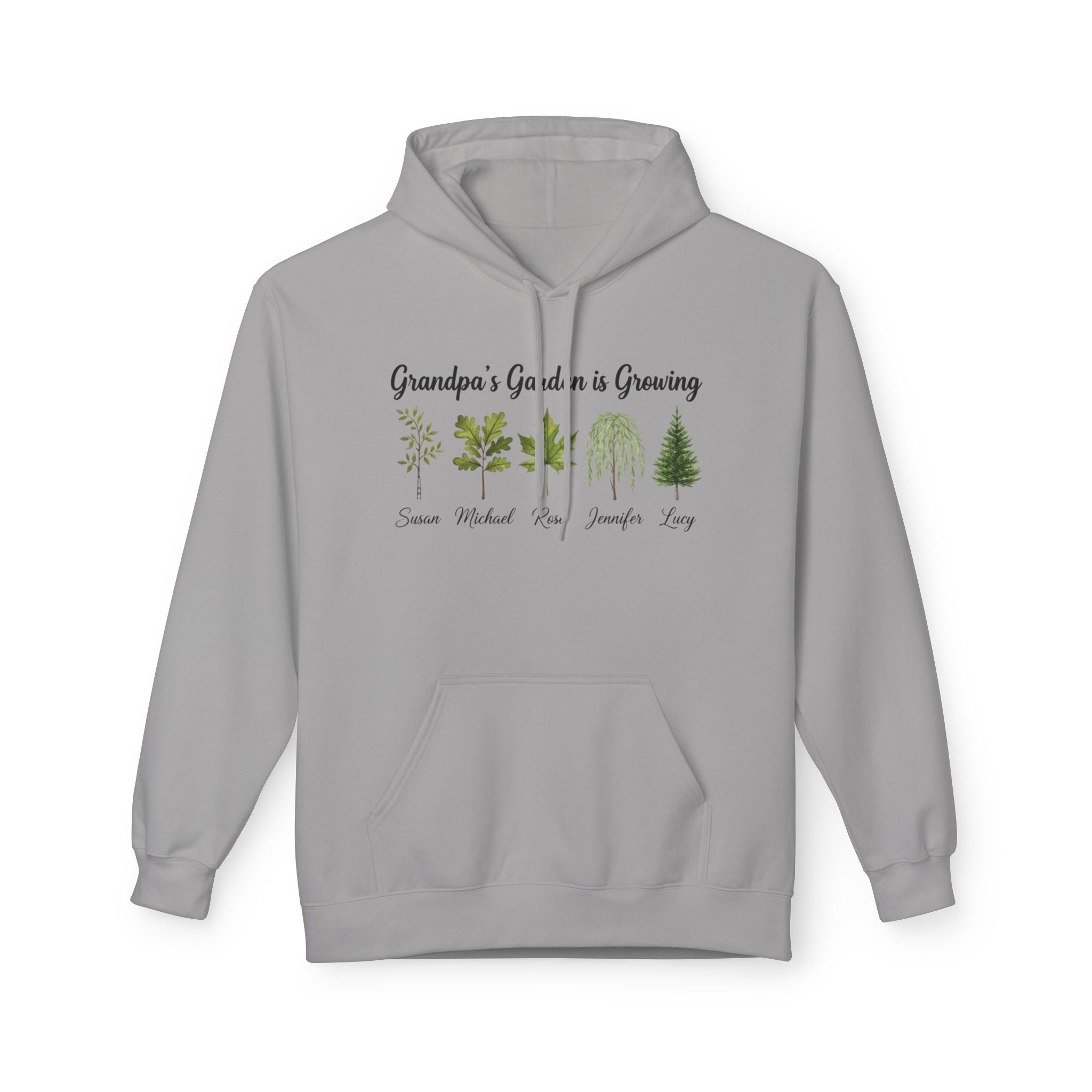 Best Grandpa's Garden Is Growing Hoodie — Personalized Family Tree Plant Names