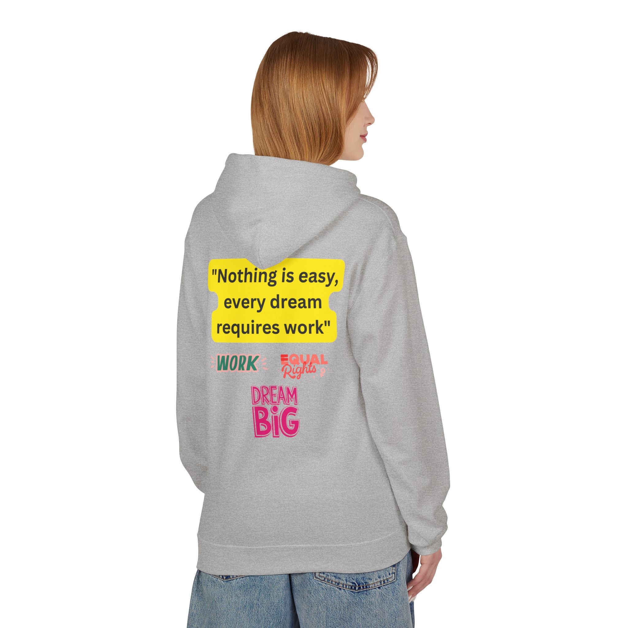 Nothing Is Easy Hoodie — Motivational Dream Big Work Quote Pullover