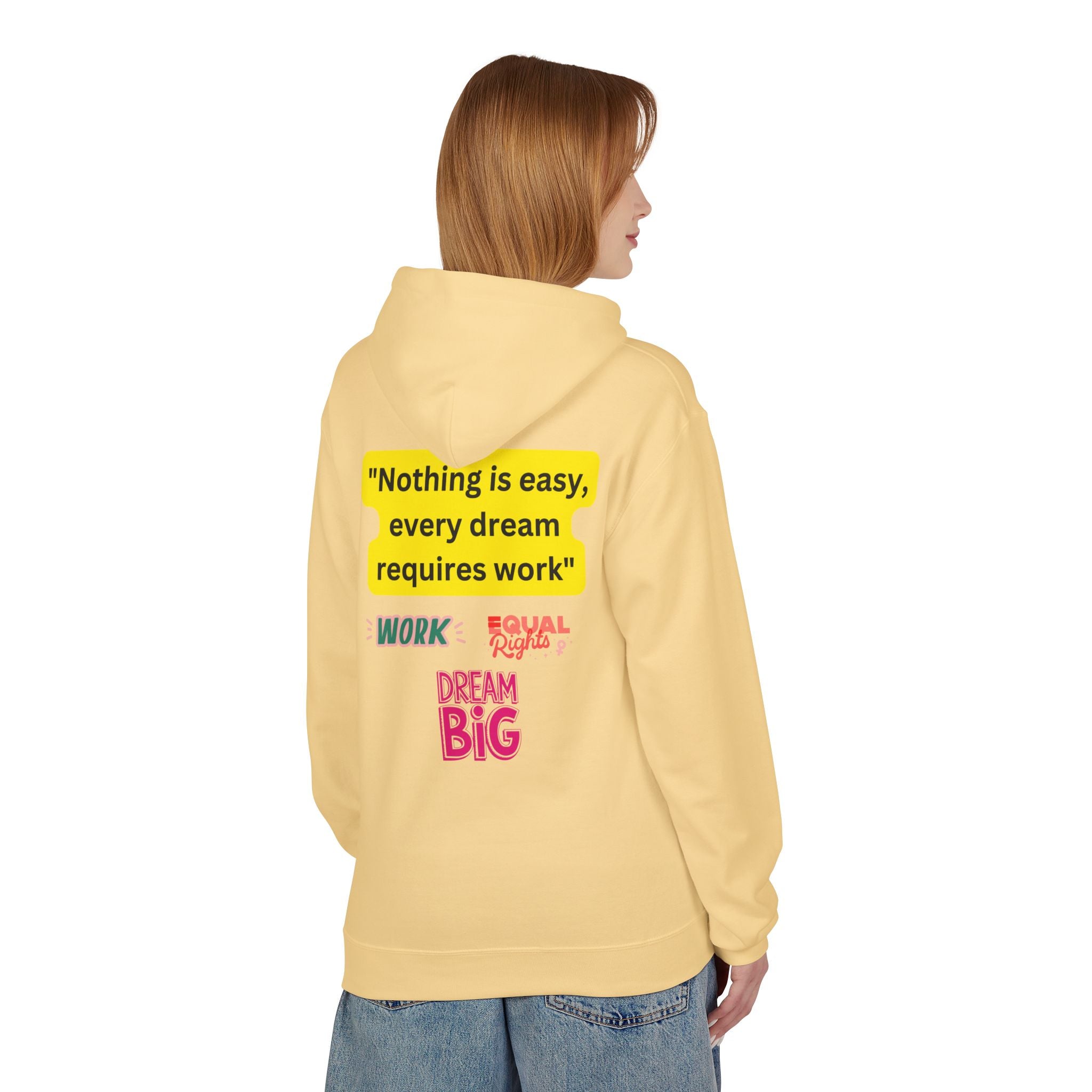 Nothing Is Easy Hoodie — Motivational Dream Big Work Quote Pullover