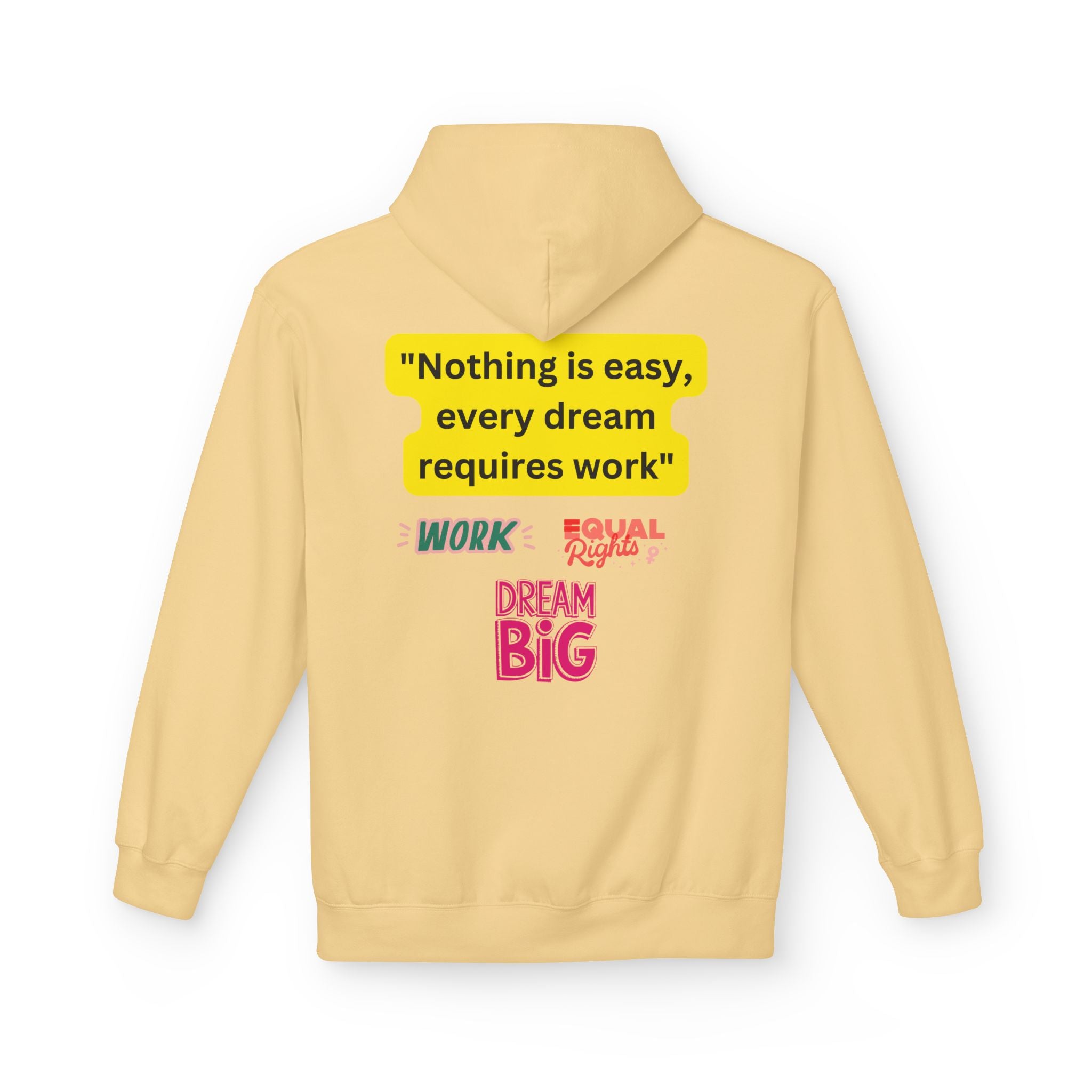 Nothing Is Easy Hoodie — Motivational Dream Big Work Quote Pullover