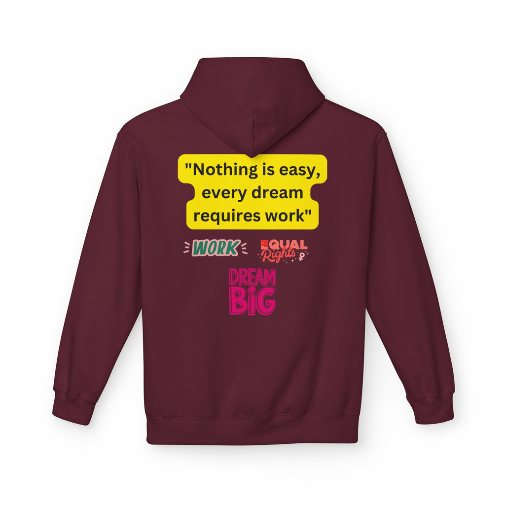 Nothing Is Easy Hoodie — Motivational Dream Big Work Quote Pullover