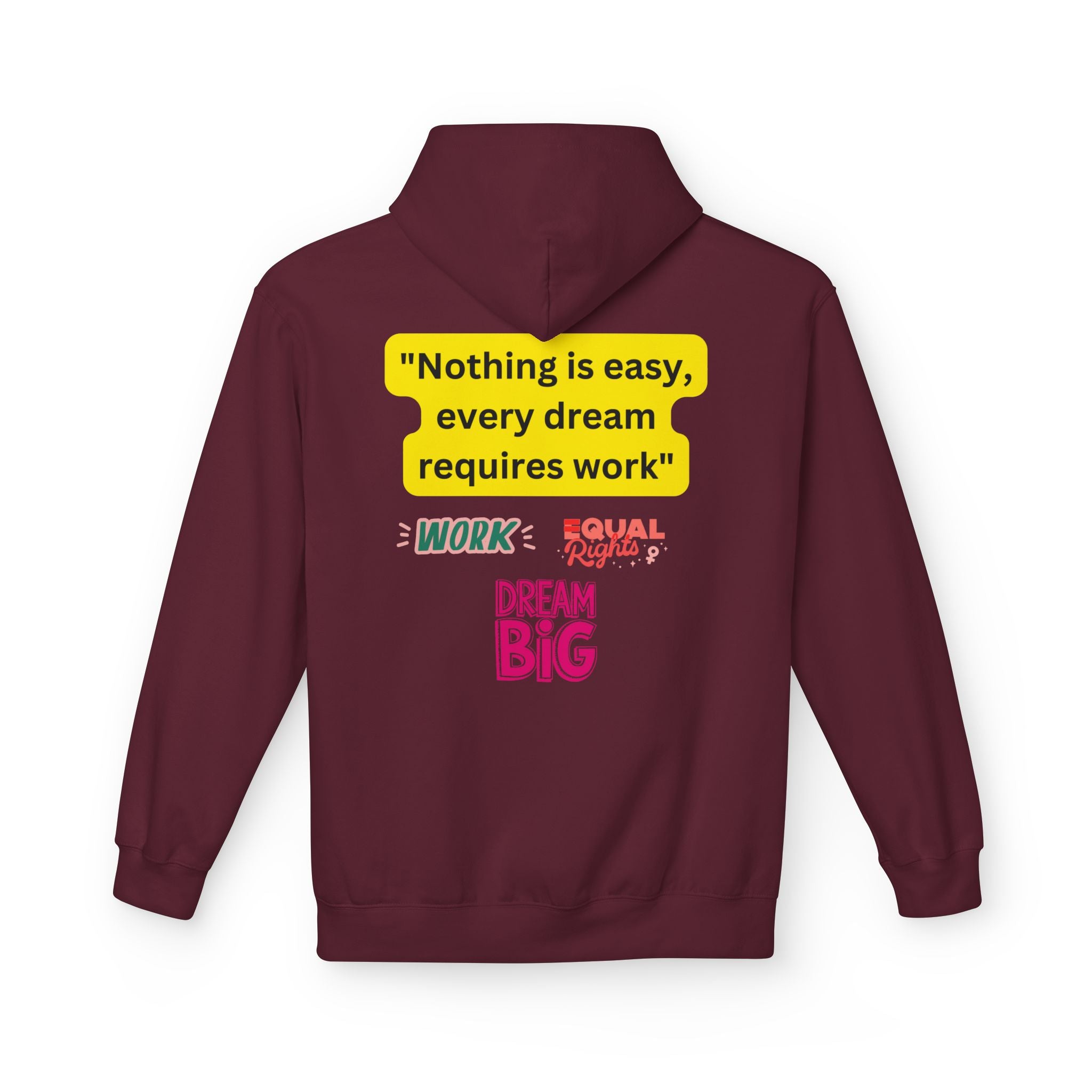 Nothing Is Easy Hoodie — Motivational Dream Big Work Quote Pullover