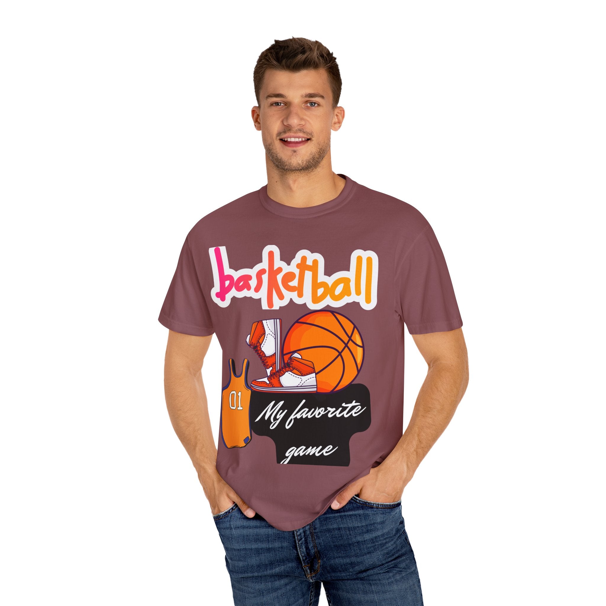 Basketball-Themed Unisex T-Shirt, My Favorite Game, Sporty Tee, Gift for Athletes, Casual Wear, Basketball Fan Apparel