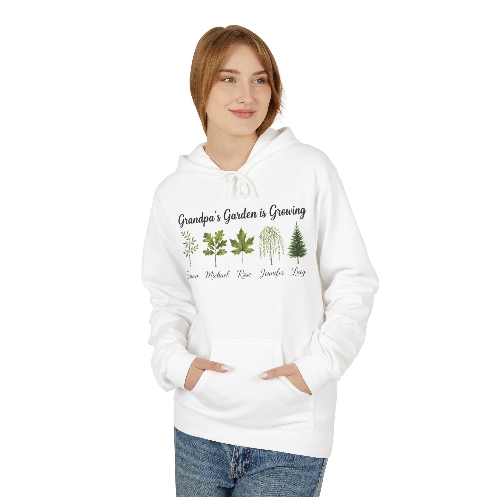 Best Grandpa's Garden Is Growing Hoodie — Personalized Family Tree Plant Names
