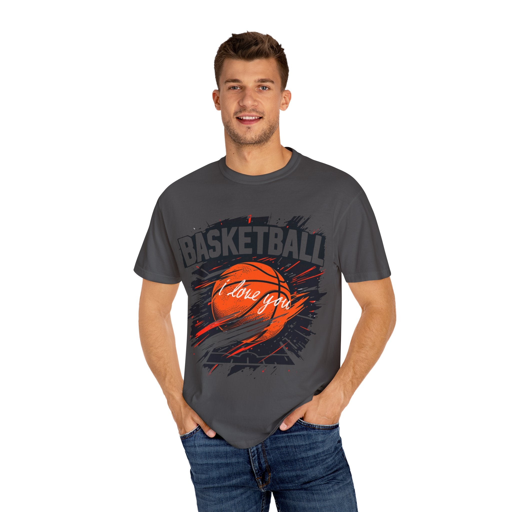 Basketball Love Unisex Garment-Dyed T-Shirt