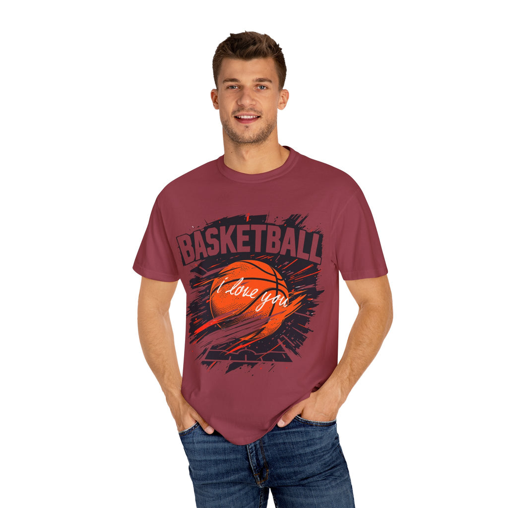 Basketball Love Unisex Garment-Dyed T-Shirt