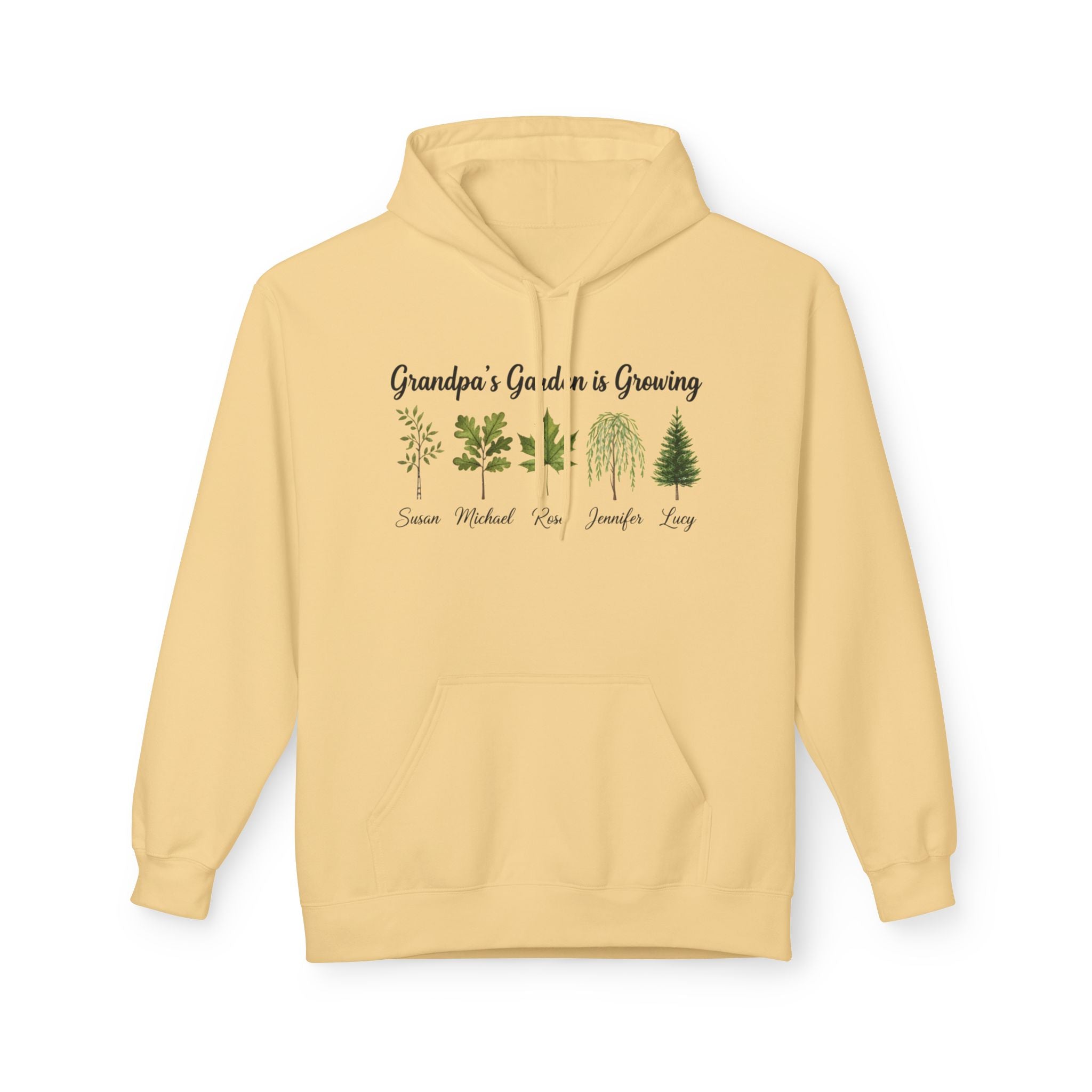 Best Grandpa's Garden Is Growing Hoodie — Personalized Family Tree Plant Names