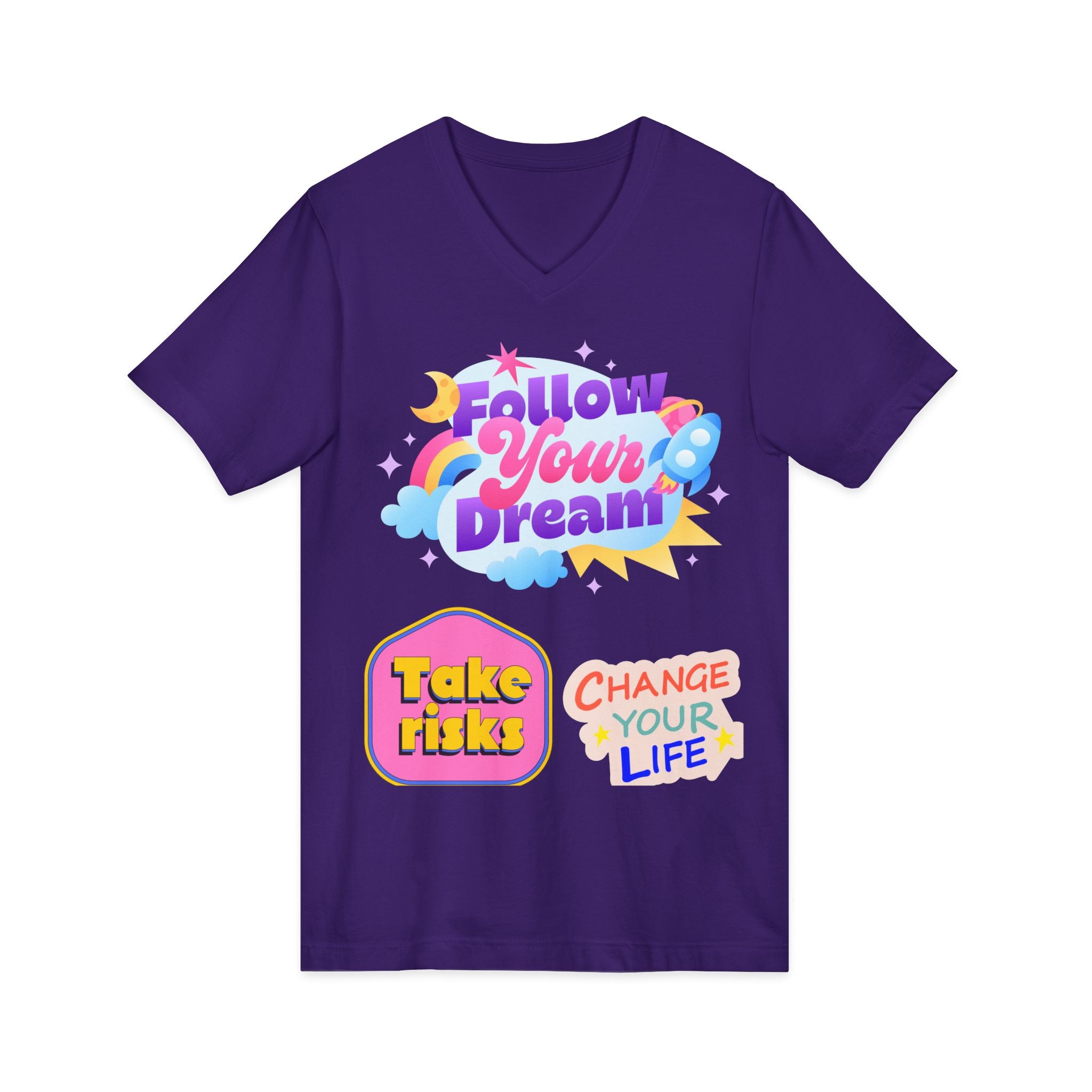 Follow Your Dream Tee — Take Risks, Change Your Life V‑Neck T‑Shirt