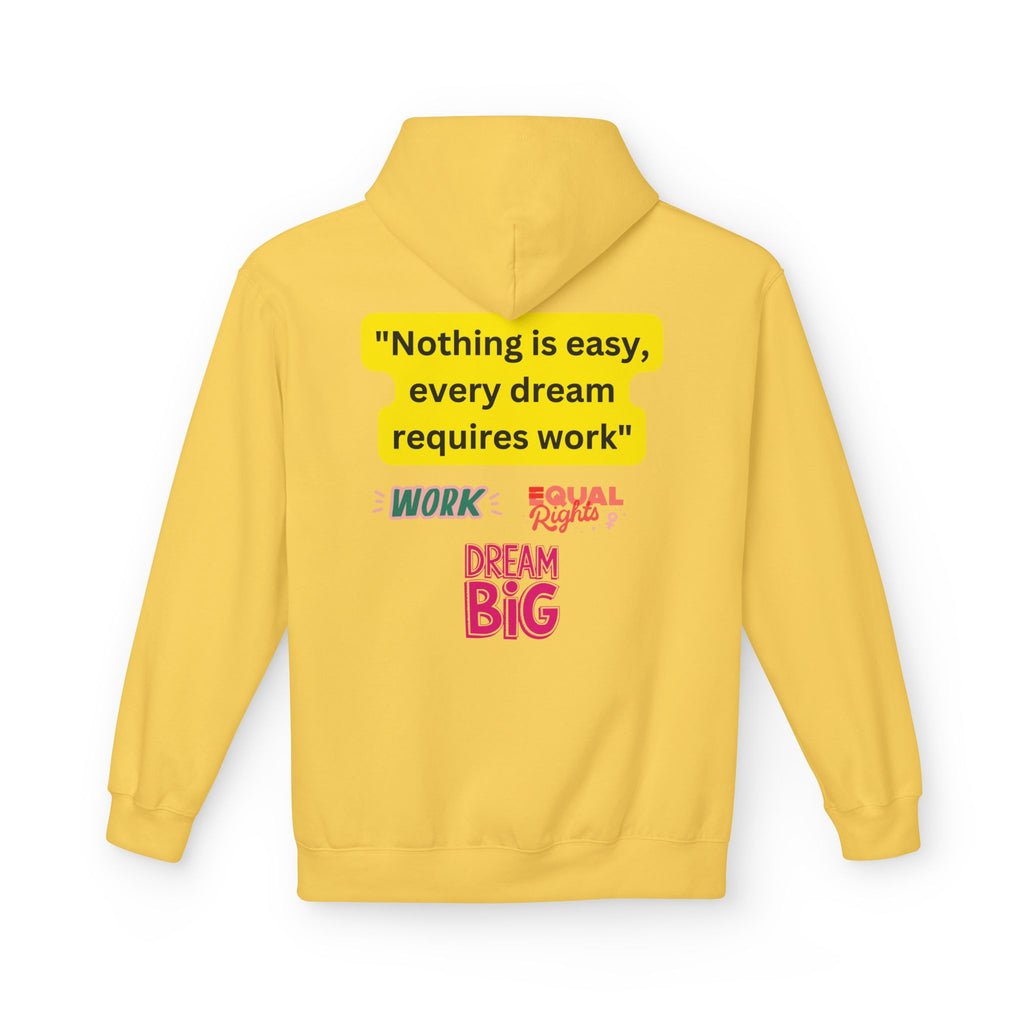 Nothing Is Easy Hoodie — Motivational Dream Big Work Quote Pullover