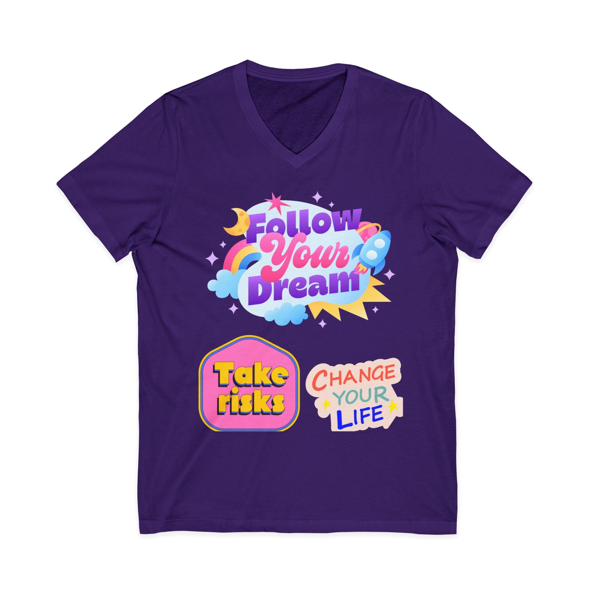 Follow Your Dream Tee — Take Risks, Change Your Life V‑Neck T‑Shirt