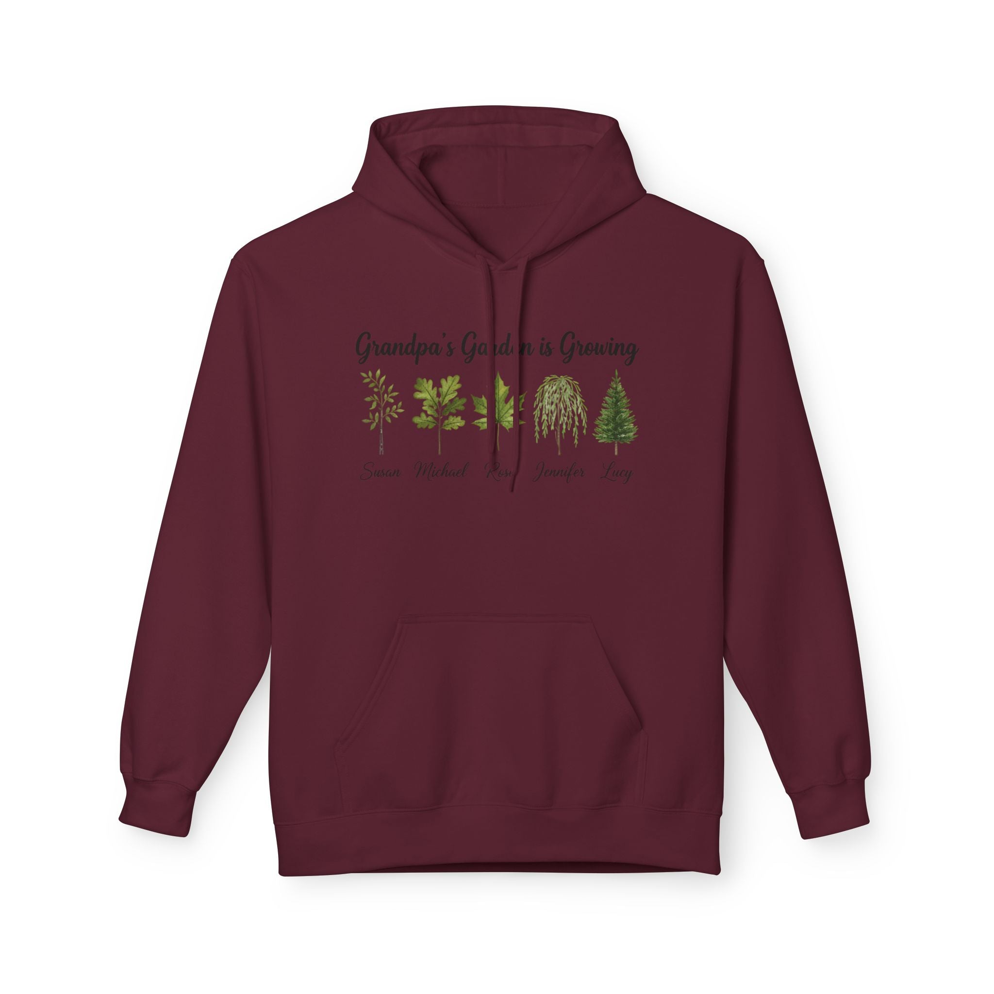 Best Grandpa's Garden Is Growing Hoodie — Personalized Family Tree Plant Names