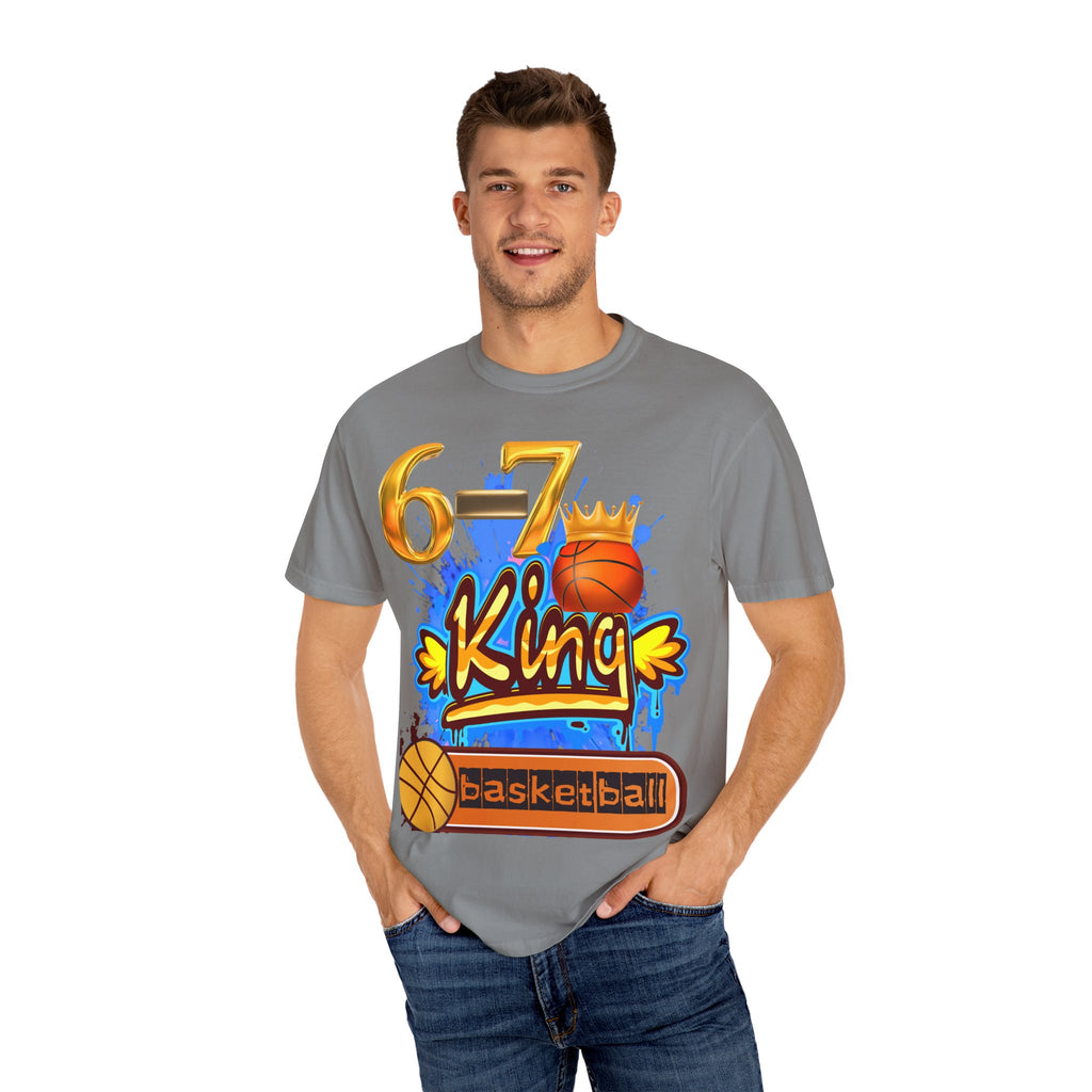 6-7 King Basketball Street Royal DesignBasketball King T-shirt - 6'7" Unisex Garment-Dyed Tee