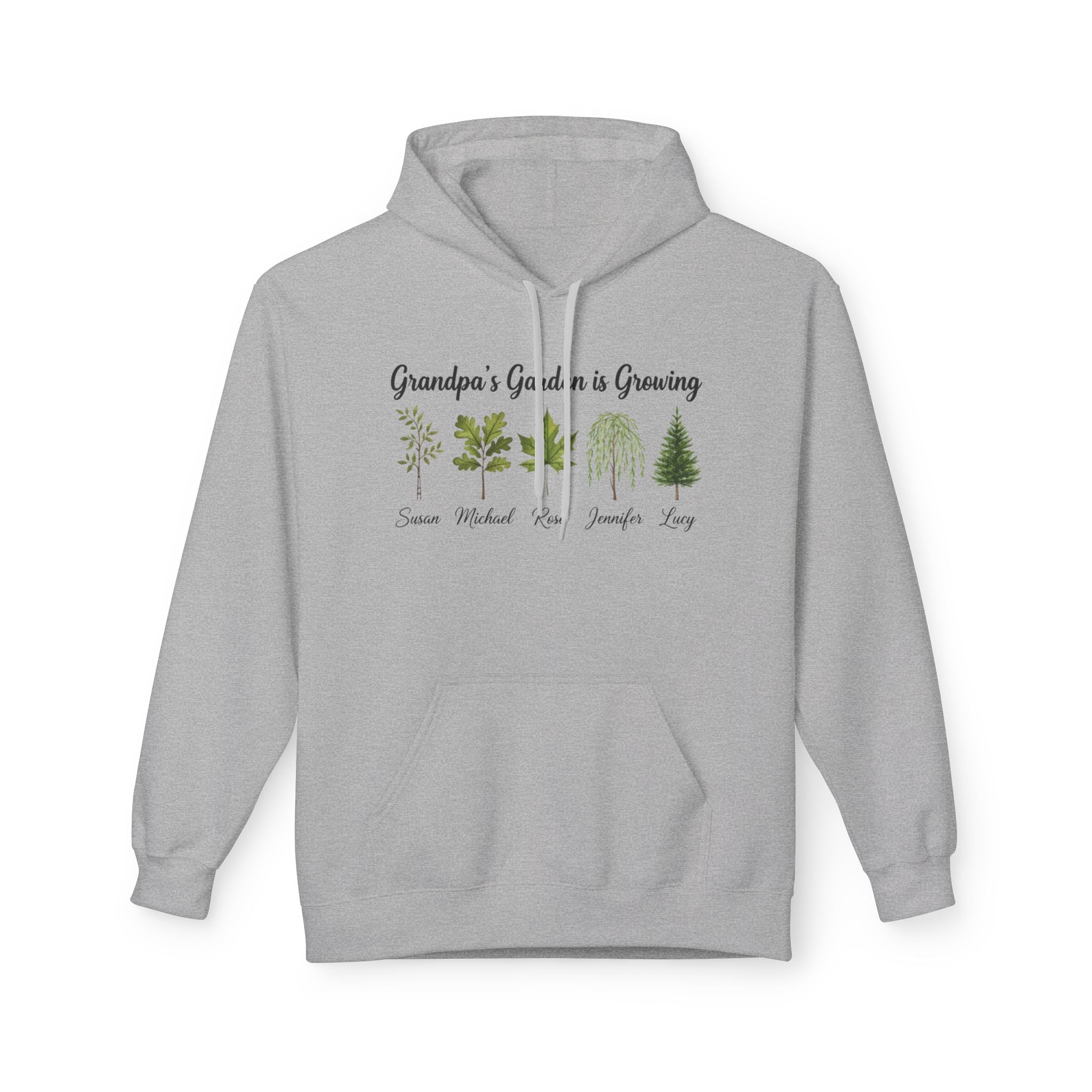 Best Grandpa's Garden Is Growing Hoodie — Personalized Family Tree Plant Names