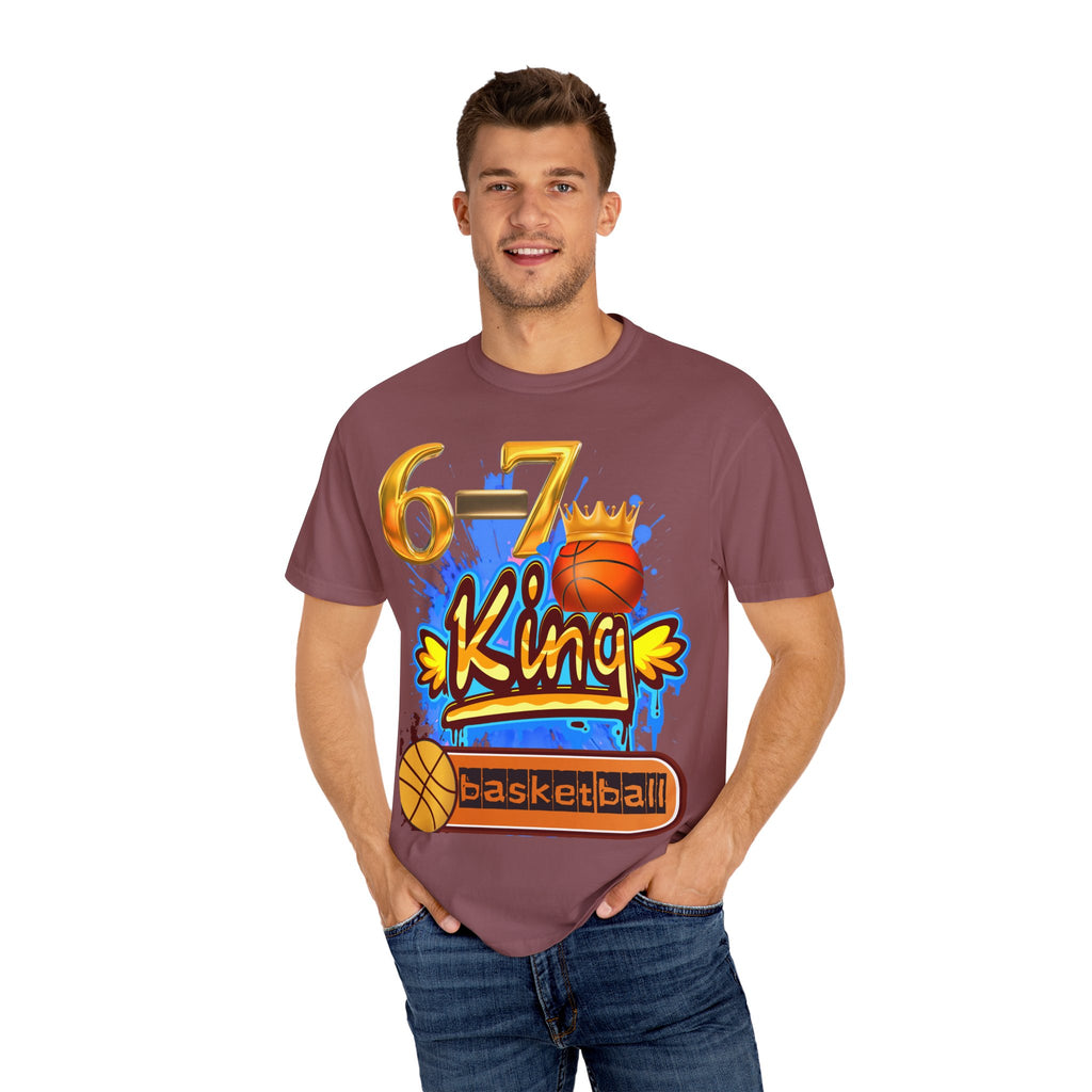 6-7 King Basketball Street Royal DesignBasketball King T-shirt - 6'7" Unisex Garment-Dyed Tee