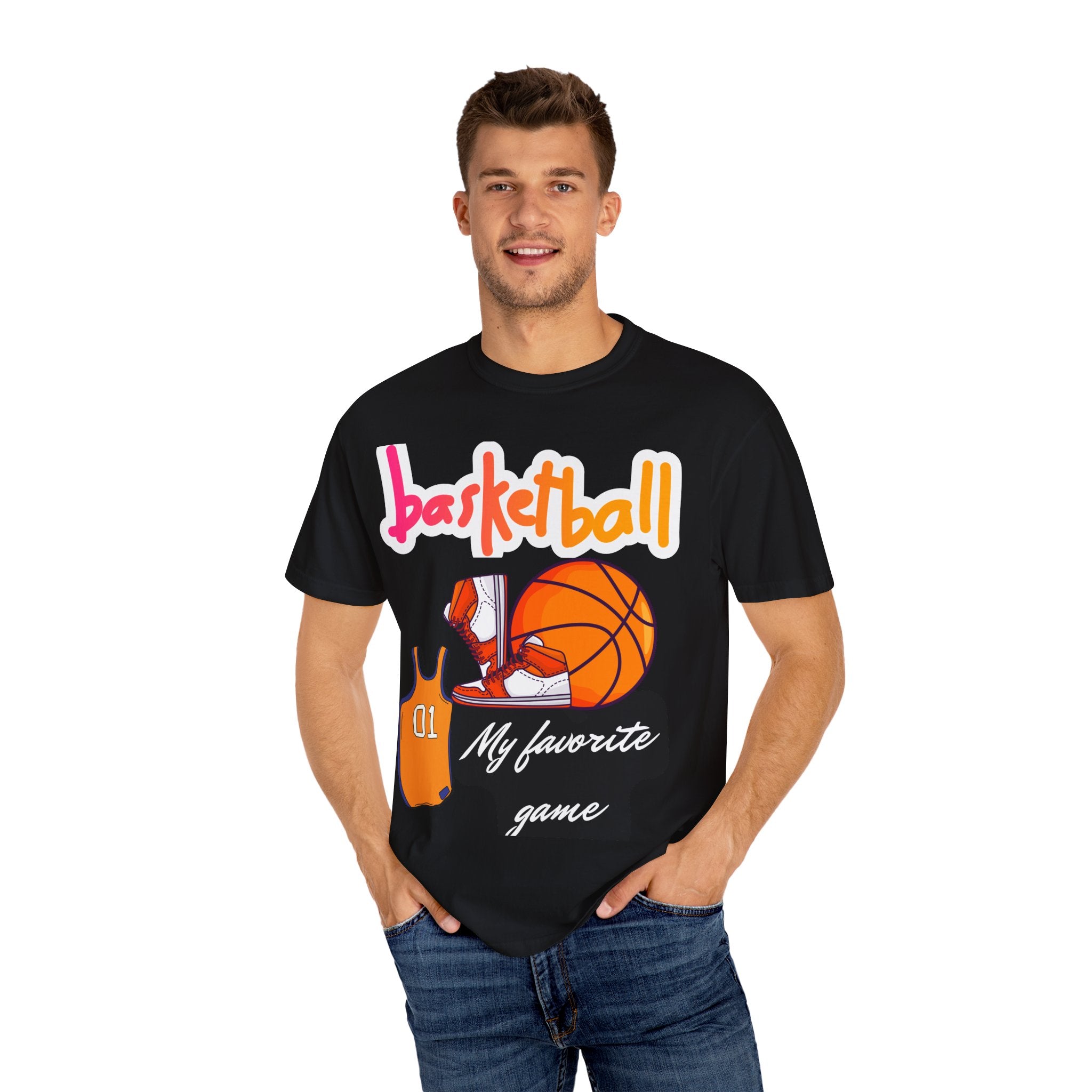Basketball-Themed Unisex T-Shirt, My Favorite Game, Sporty Tee, Gift for Athletes, Casual Wear, Basketball Fan Apparel