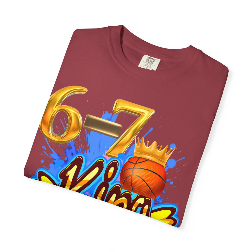 6-7 King Basketball Street Royal DesignBasketball King T-shirt - 6'7" Unisex Garment-Dyed Tee